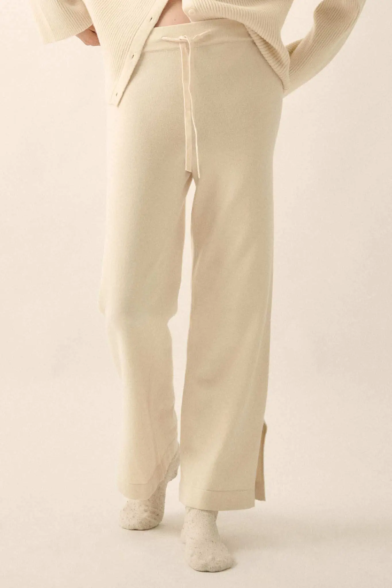 Promise the Label Brushed Knit Split-Hem Pants - Image 10