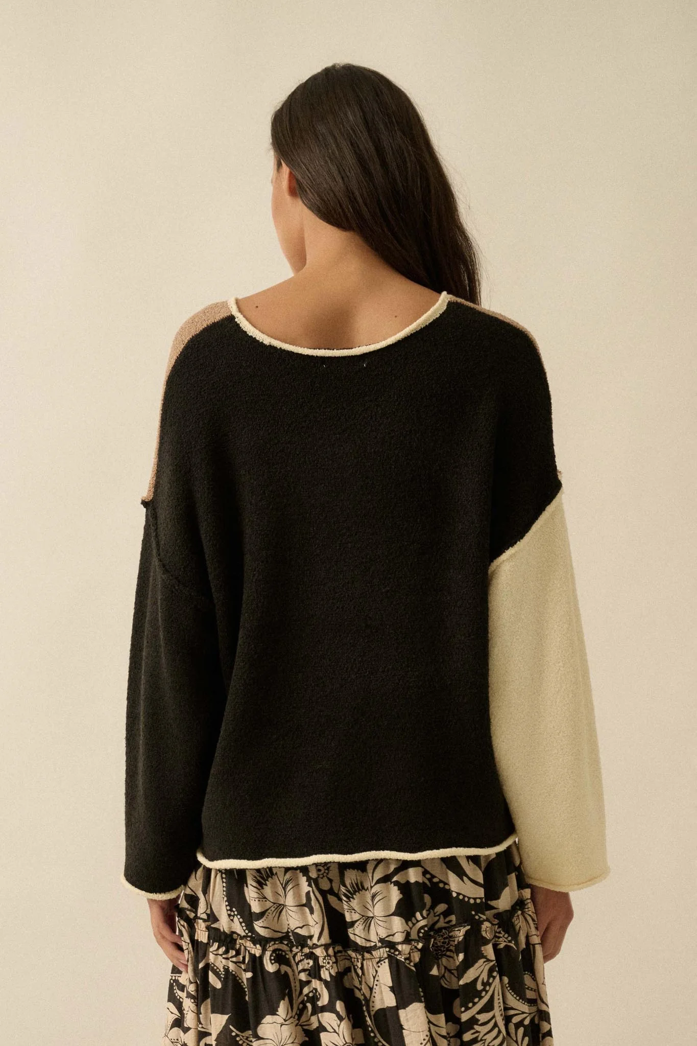 Promise the Label Colorblock Rolled-Edge Sweater - Image 15