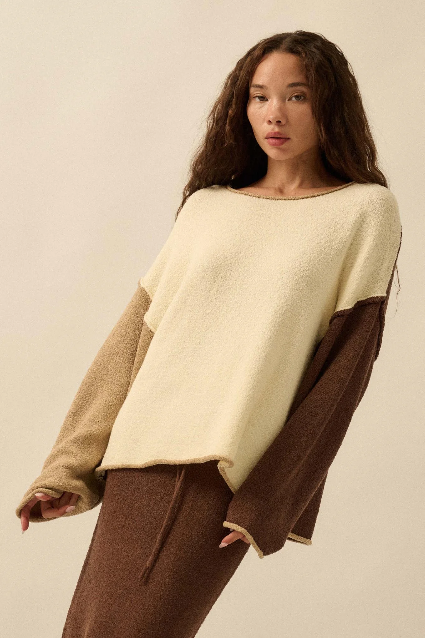 Promise the Label Colorblock Rolled-Edge Sweater - Image 4