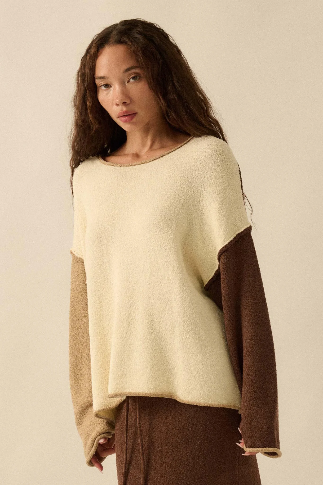 Promise the Label Colorblock Rolled-Edge Sweater - Image 8