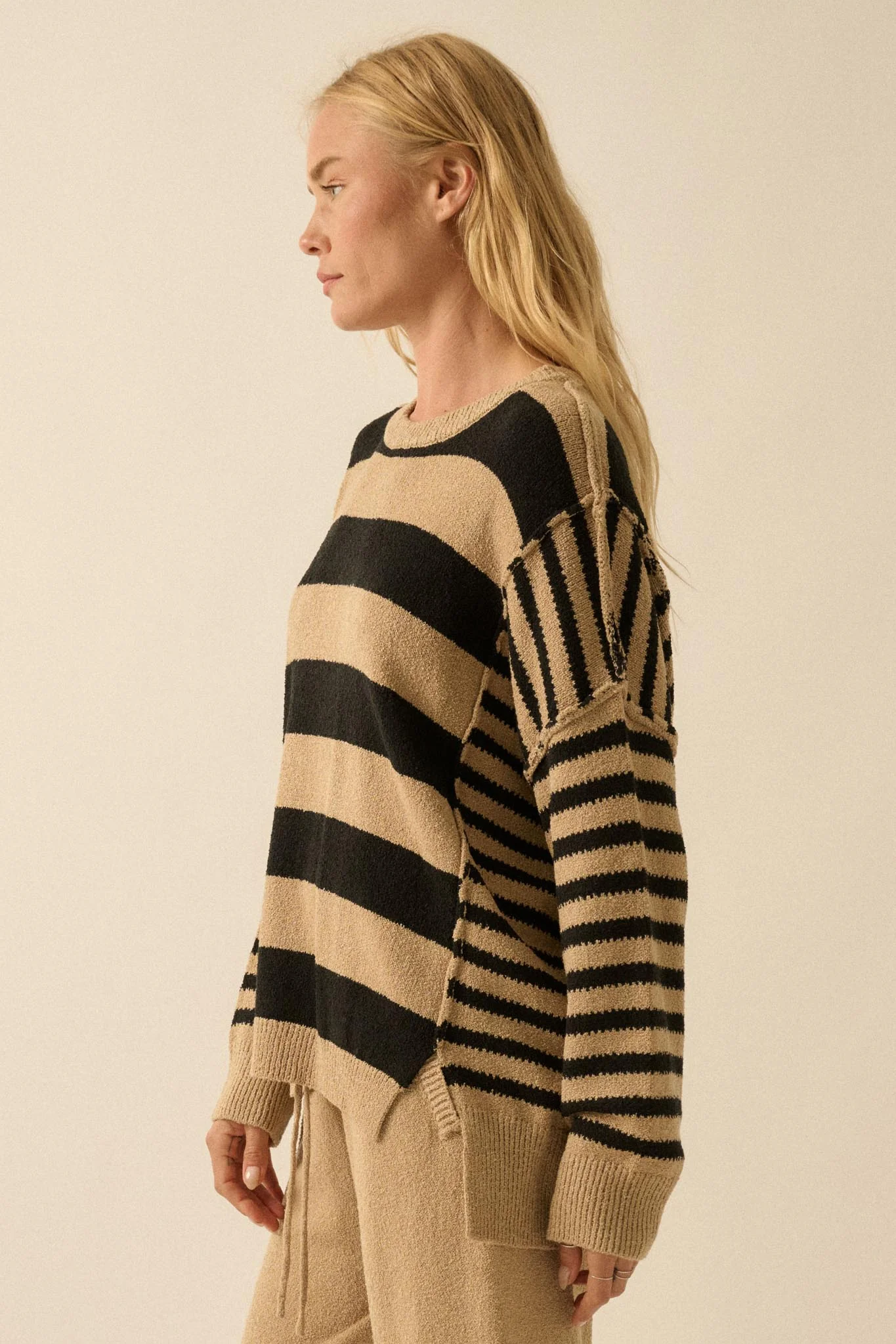Promise the Label Paneled Striped Sweater - Image 15