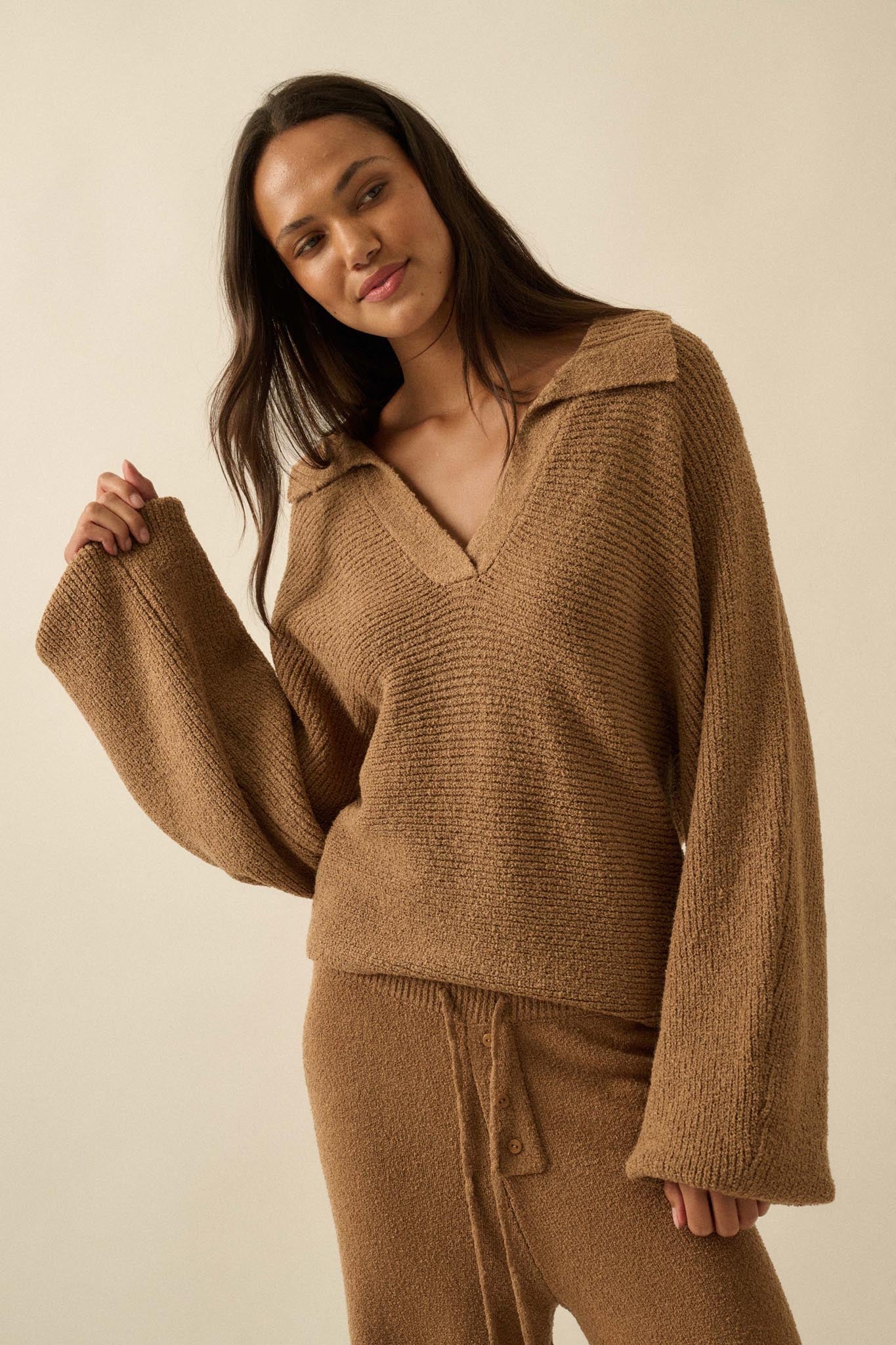 Promise the Label Rib-Knit Collared Sweater - Image 10