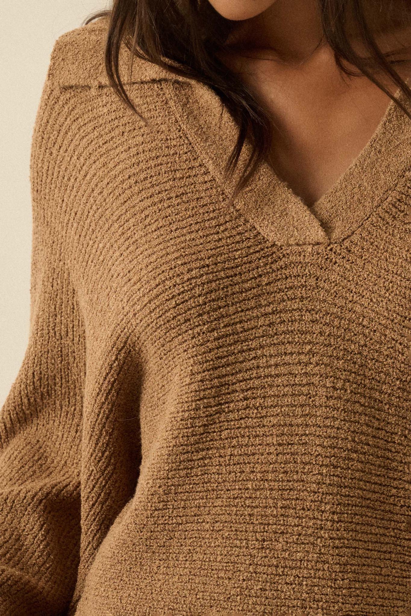 Promise the Label Rib-Knit Collared Sweater - Image 11