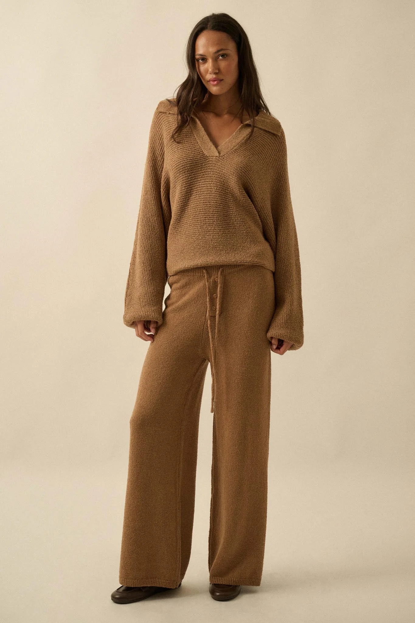 Promise the Label Rib-Knit Collared Sweater - Image 12