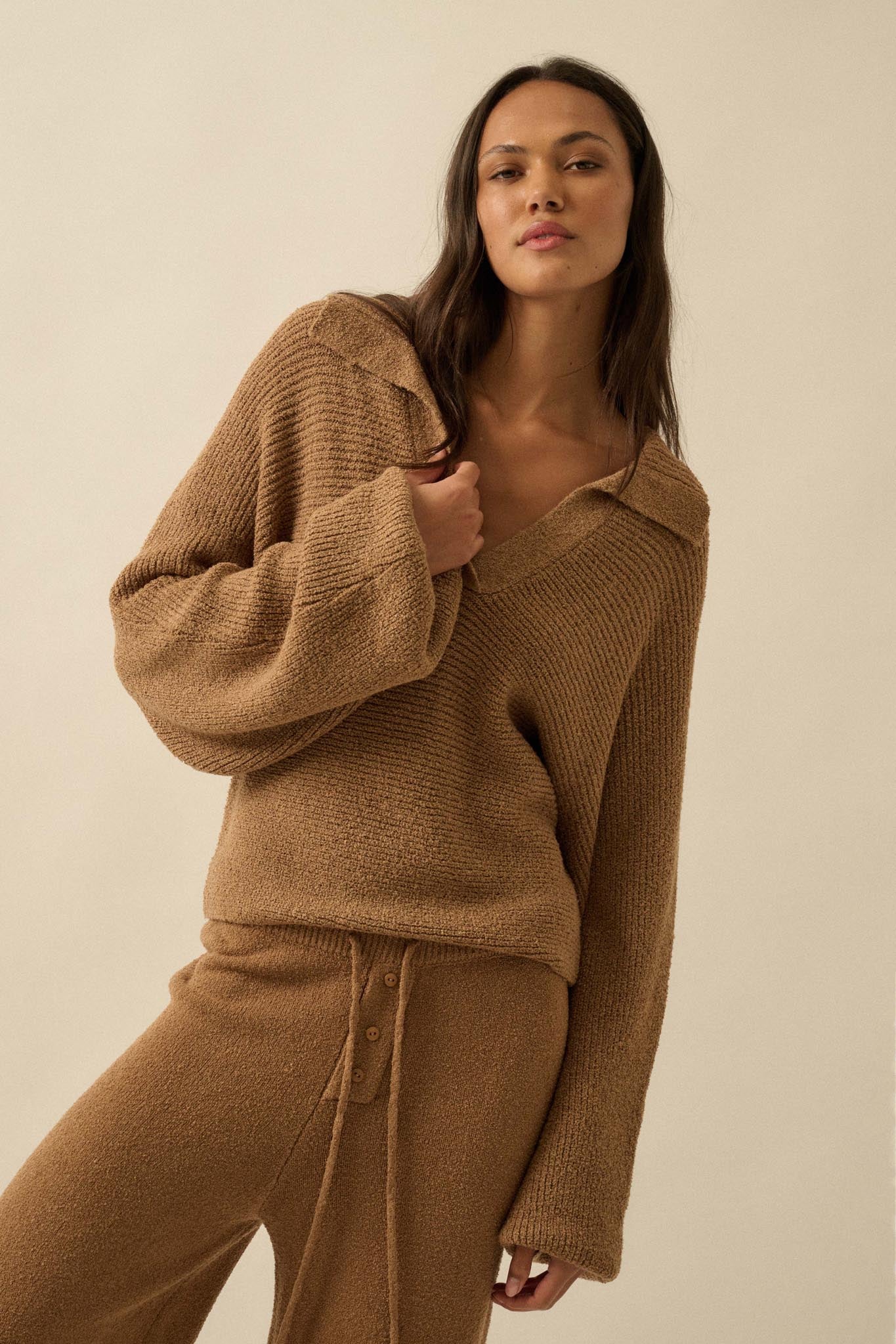 Promise the Label Rib-Knit Collared Sweater - Image 13