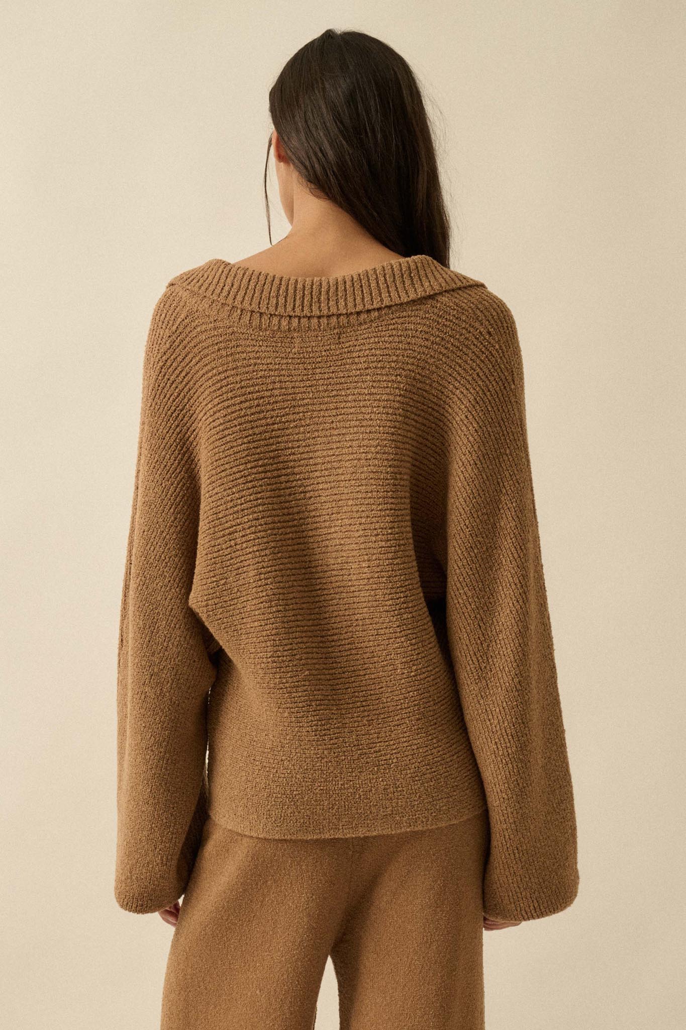 Promise the Label Rib-Knit Collared Sweater - Image 15