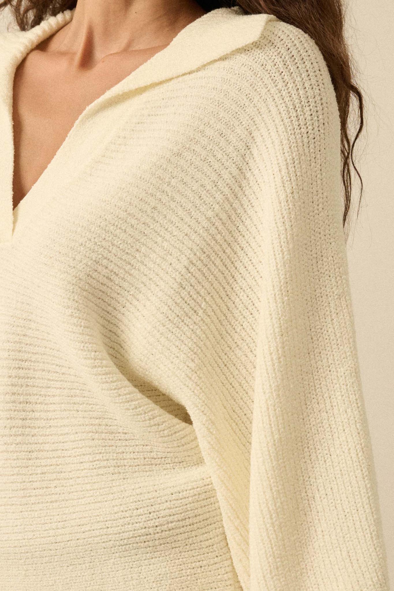 Promise the Label Rib-Knit Collared Sweater - Image 6