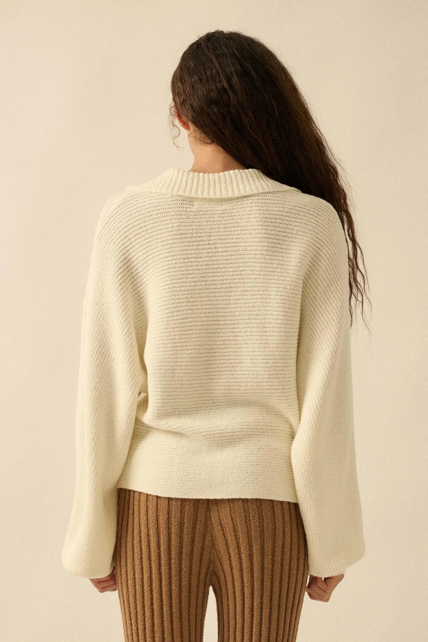 Promise the Label Rib-Knit Collared Sweater - Image 9