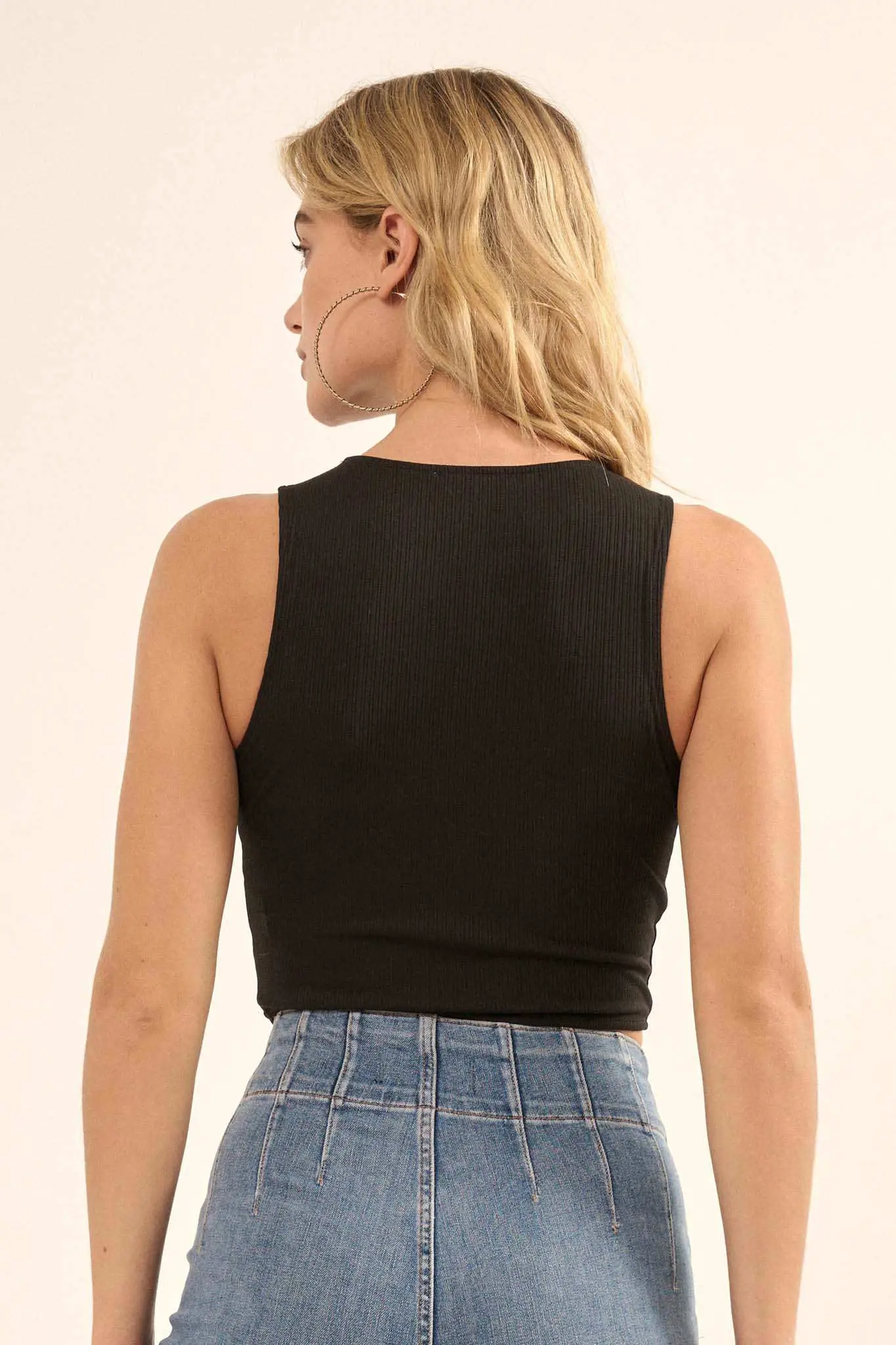 Promise the Label Rib-Knit Corset Tank Top - Image 10