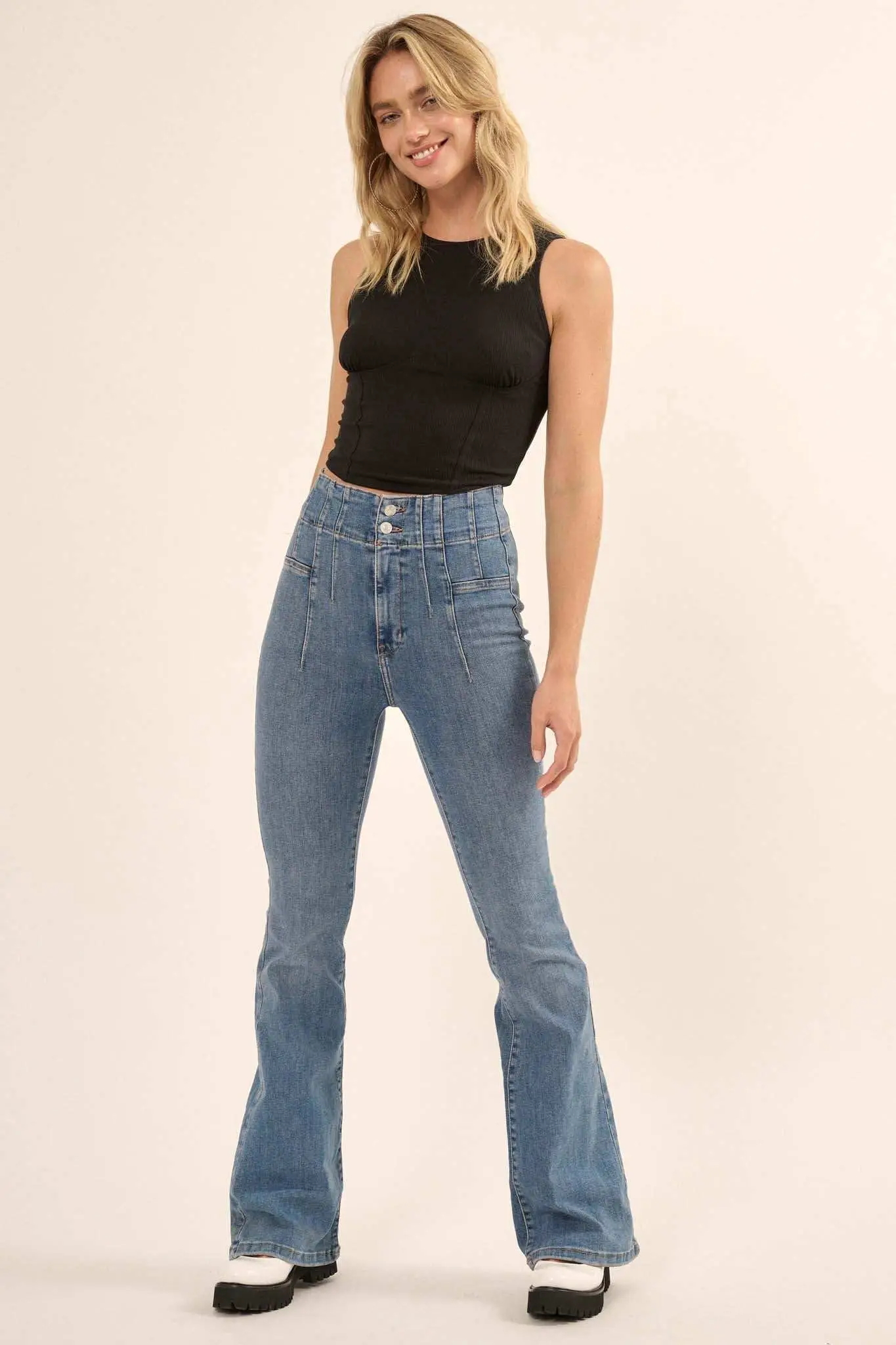 Promise the Label Rib-Knit Corset Tank Top - Image 9