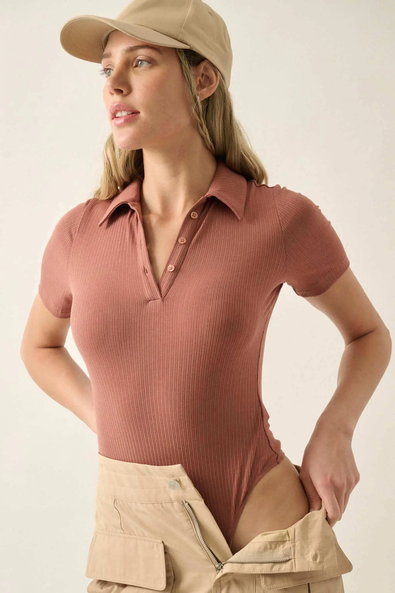 Promise the Label Rib-Knit Polo Bodysuit - Image 11