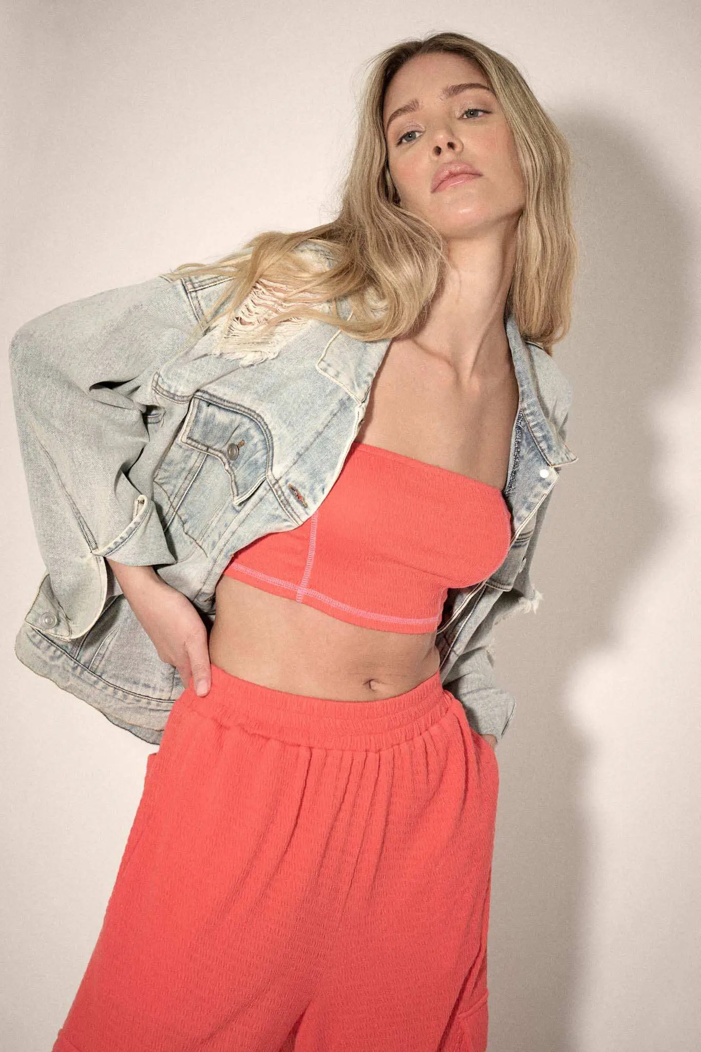 Promise the Label Smocked Jersey Bandeau Tube Top - Image 8