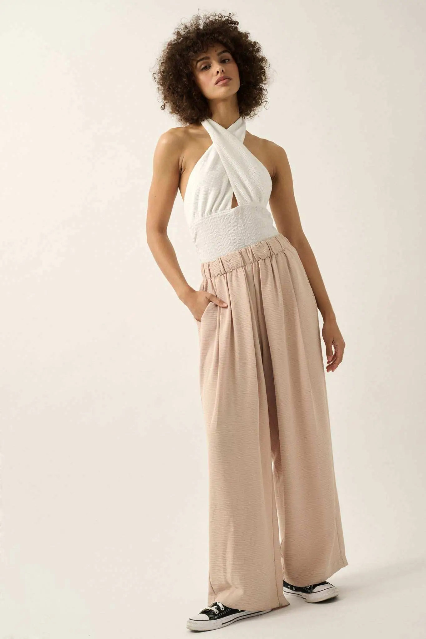 Promise the Label Smocked Jersey Halter Top - Image 3