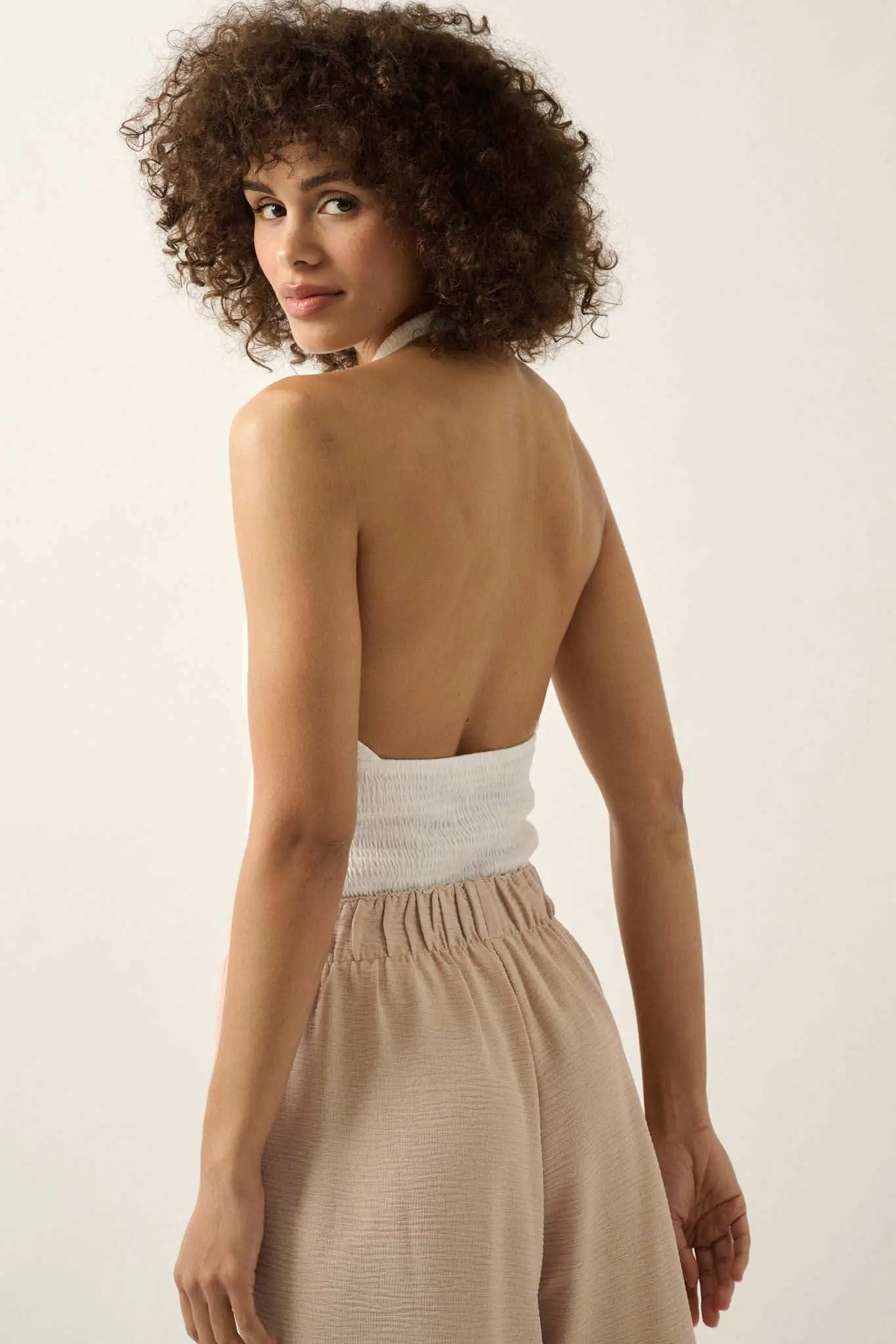Promise the Label Smocked Jersey Halter Top - Image 7