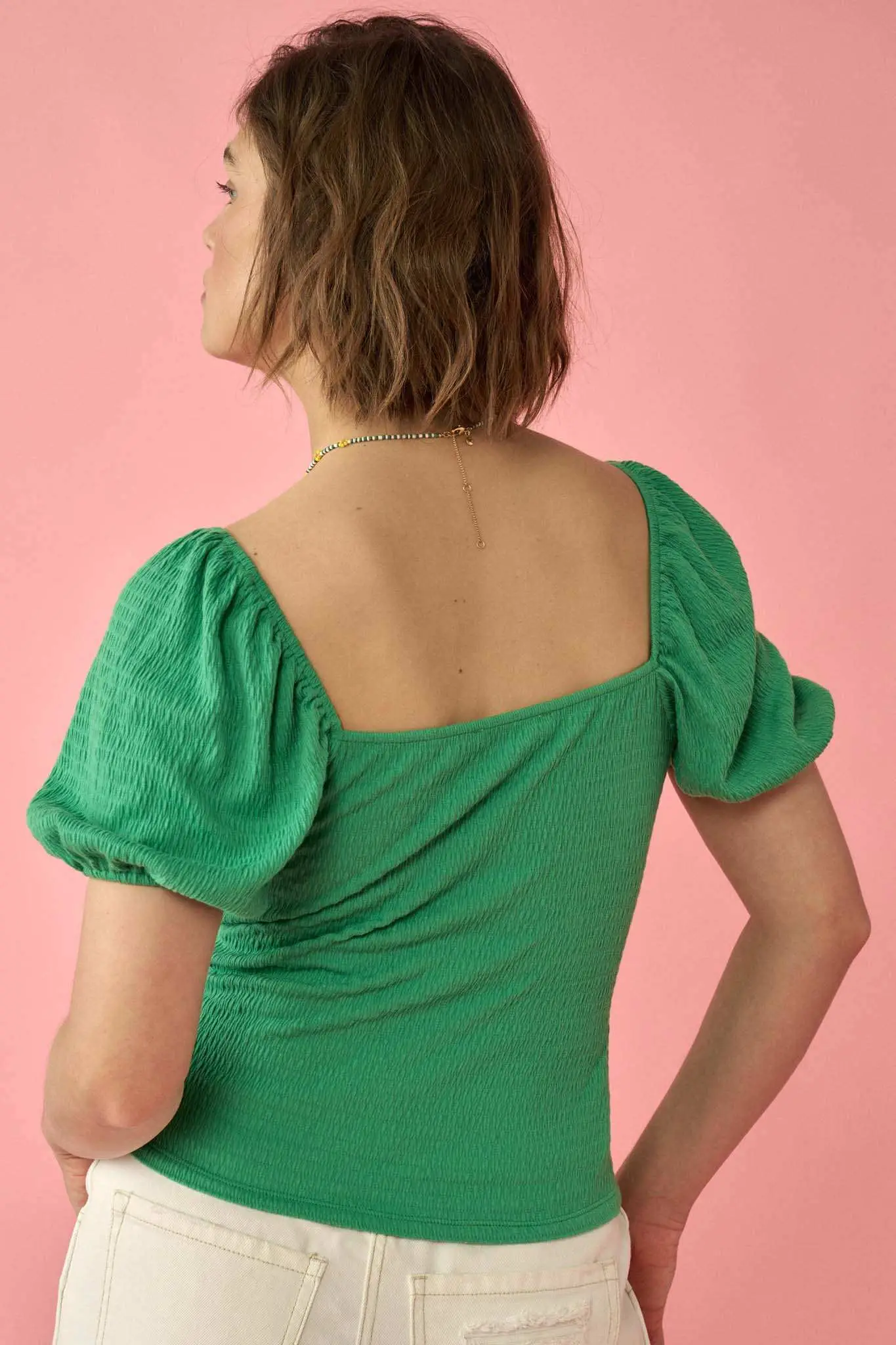 Promise the Label Smocked Jersey Peasant Top - Image 5