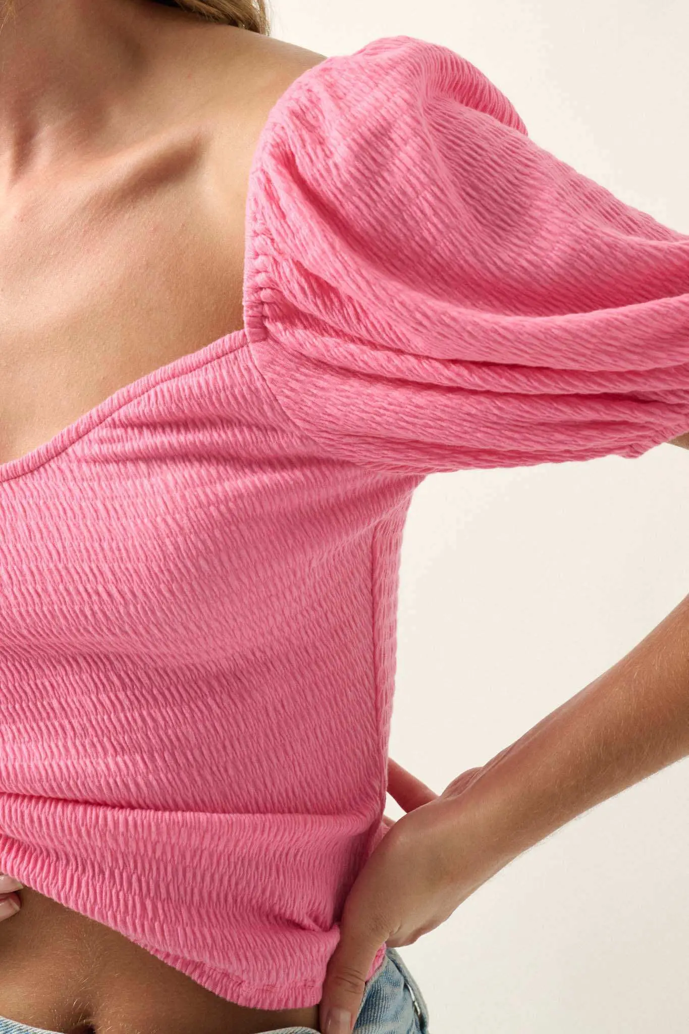 Promise the Label Smocked Jersey Peasant Top - Image 7