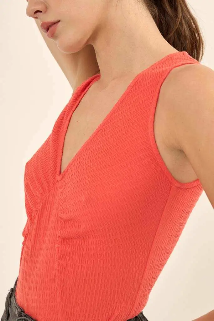 Promise the Label Smocked Jersey Ruched Bodysuit - Image 14