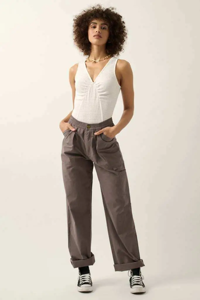 Promise the Label Smocked Jersey Ruched Bodysuit - Image 17