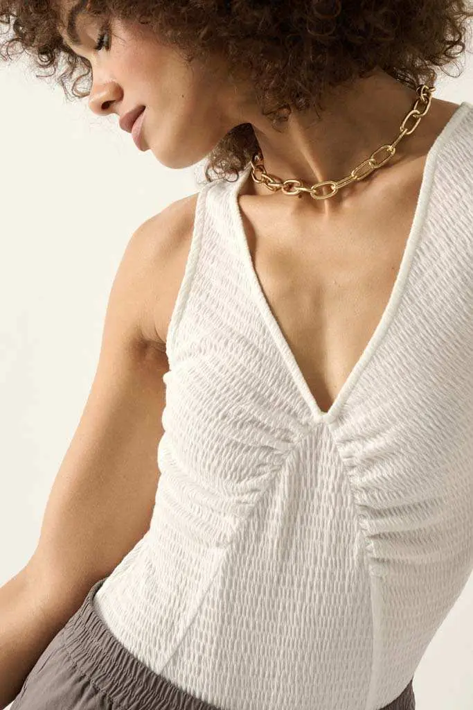 Promise the Label Smocked Jersey Ruched Bodysuit - Image 18
