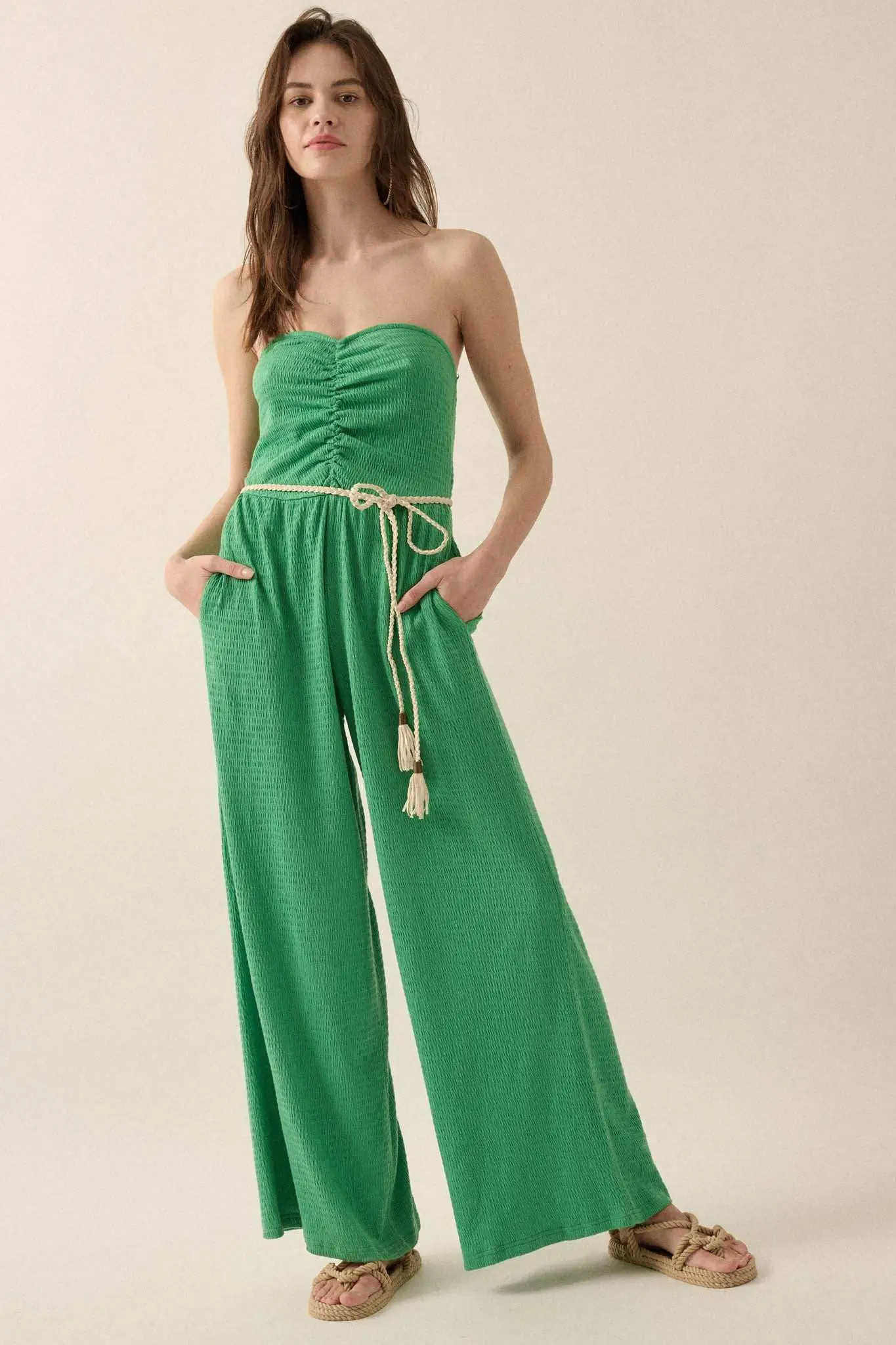 Promise the Label Smocked Jersey Strapless Jumpsuit - Image 11