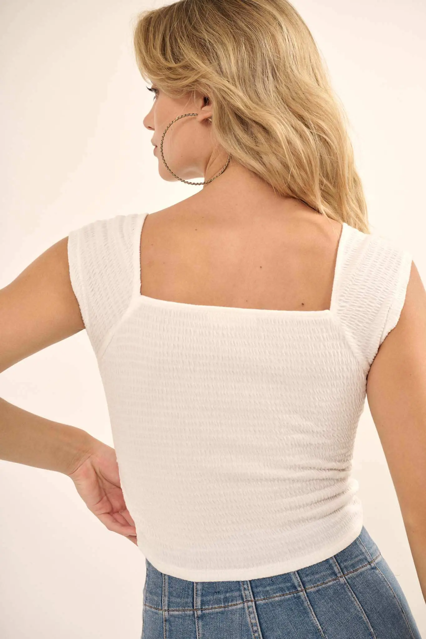 Promise the Label Smocked Jersey Surplice Top - Image 10