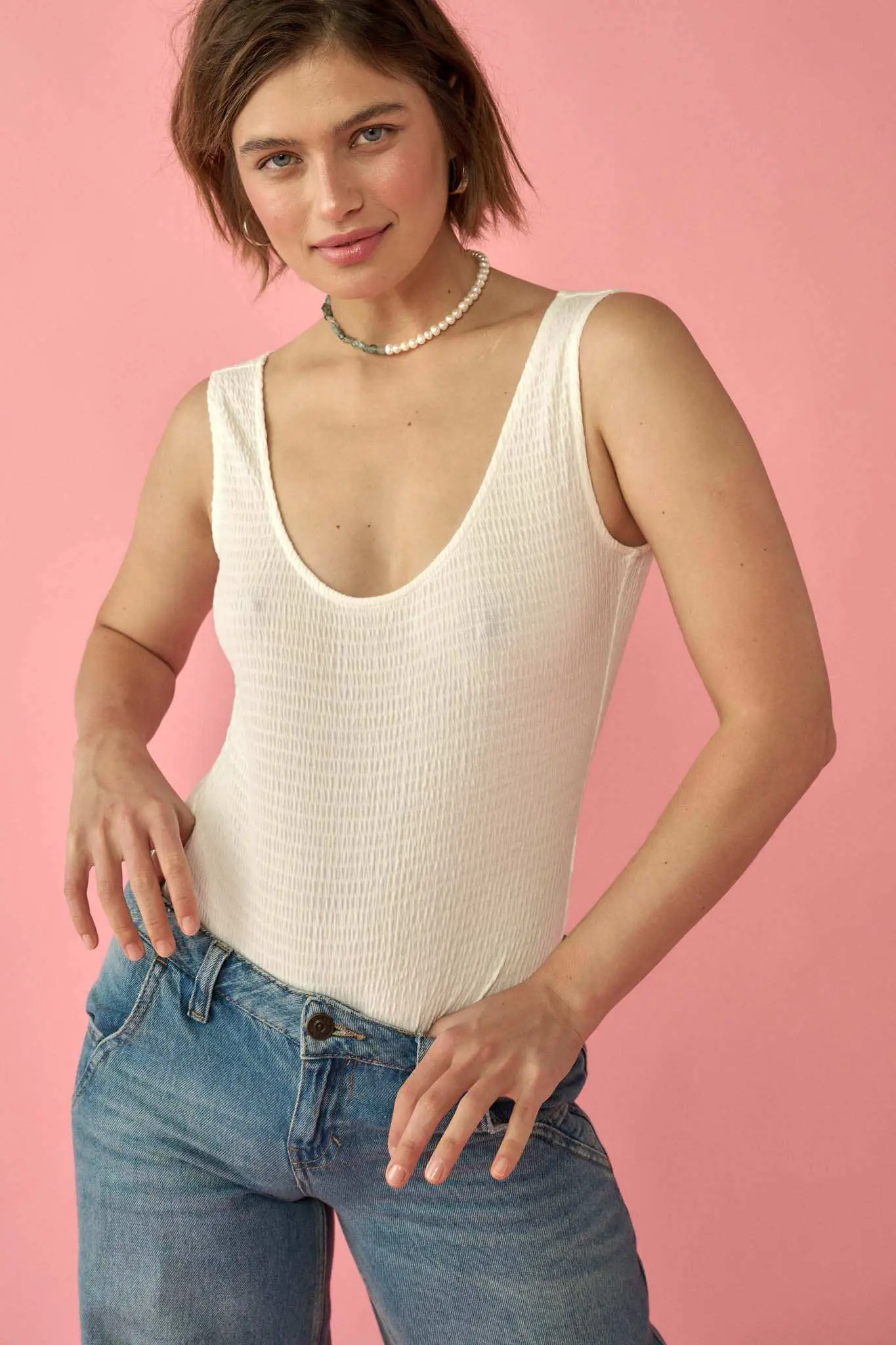 Promise the Label Smocked Jersey Tank Bodysuit - Image 12