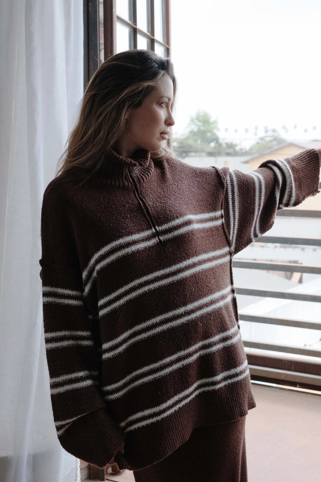Promise the Label Striped Knit Quarter-Zip Sweater - Image 10