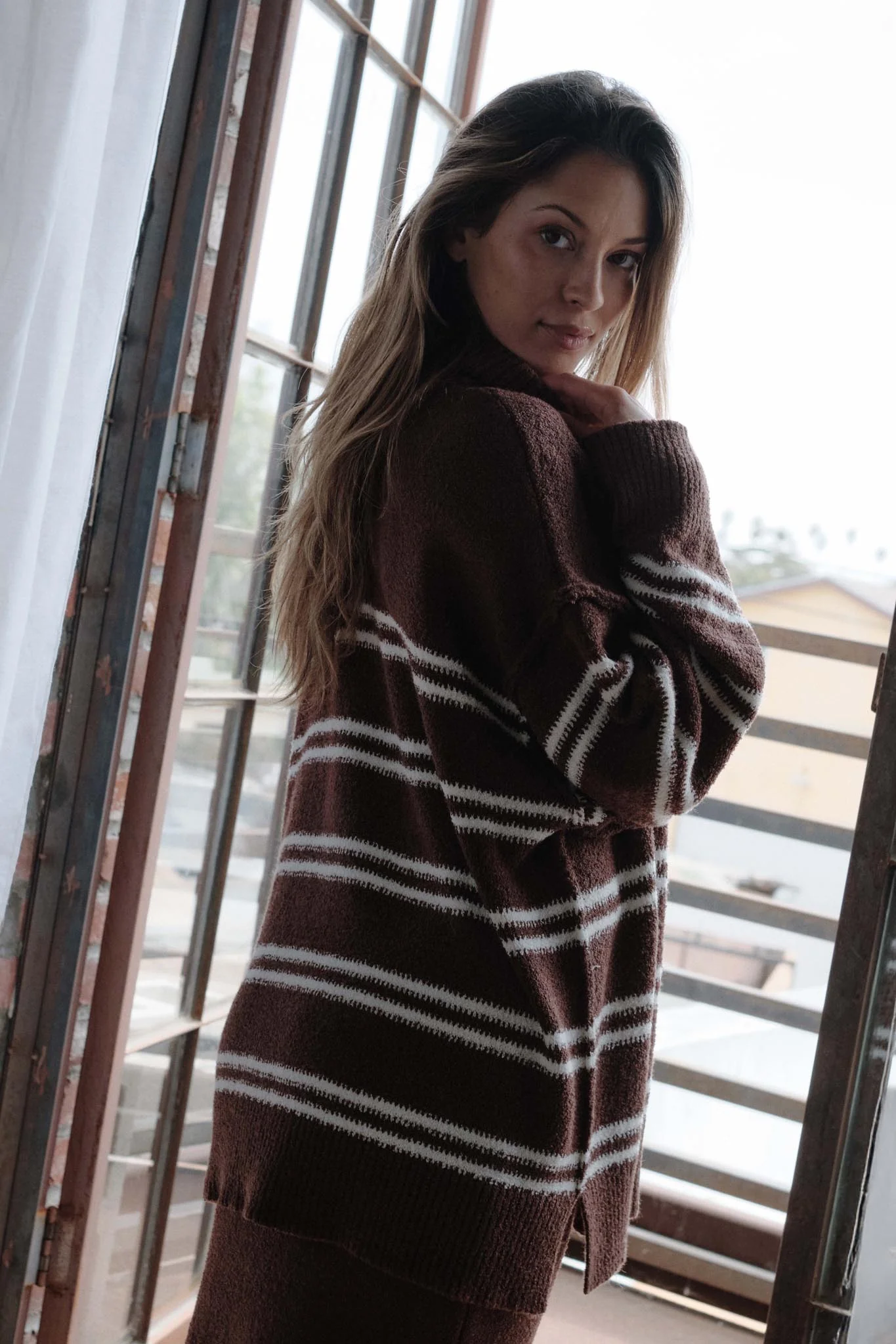 Promise the Label Striped Knit Quarter-Zip Sweater - Image 12