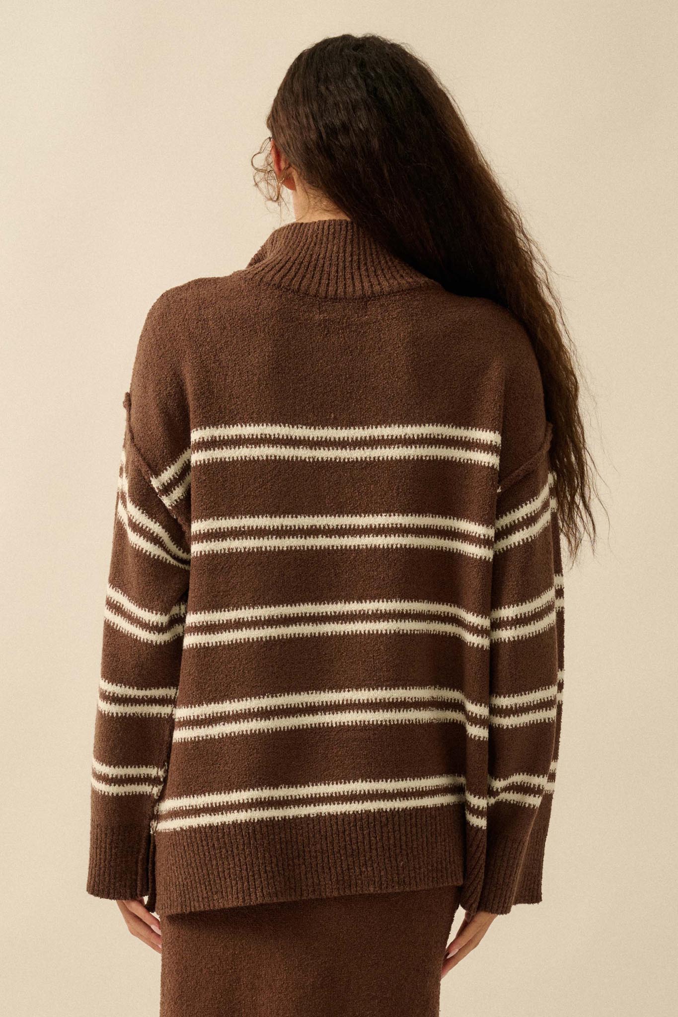 Promise the Label Striped Knit Quarter-Zip Sweater - Image 18