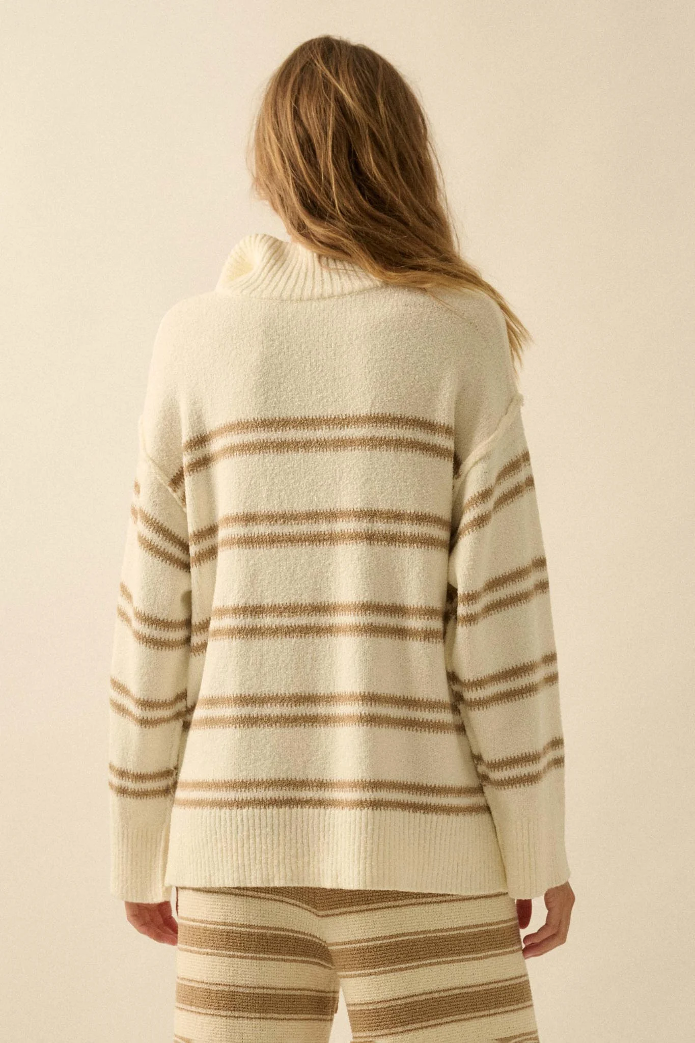 Promise the Label Striped Knit Quarter-Zip Sweater - Image 24