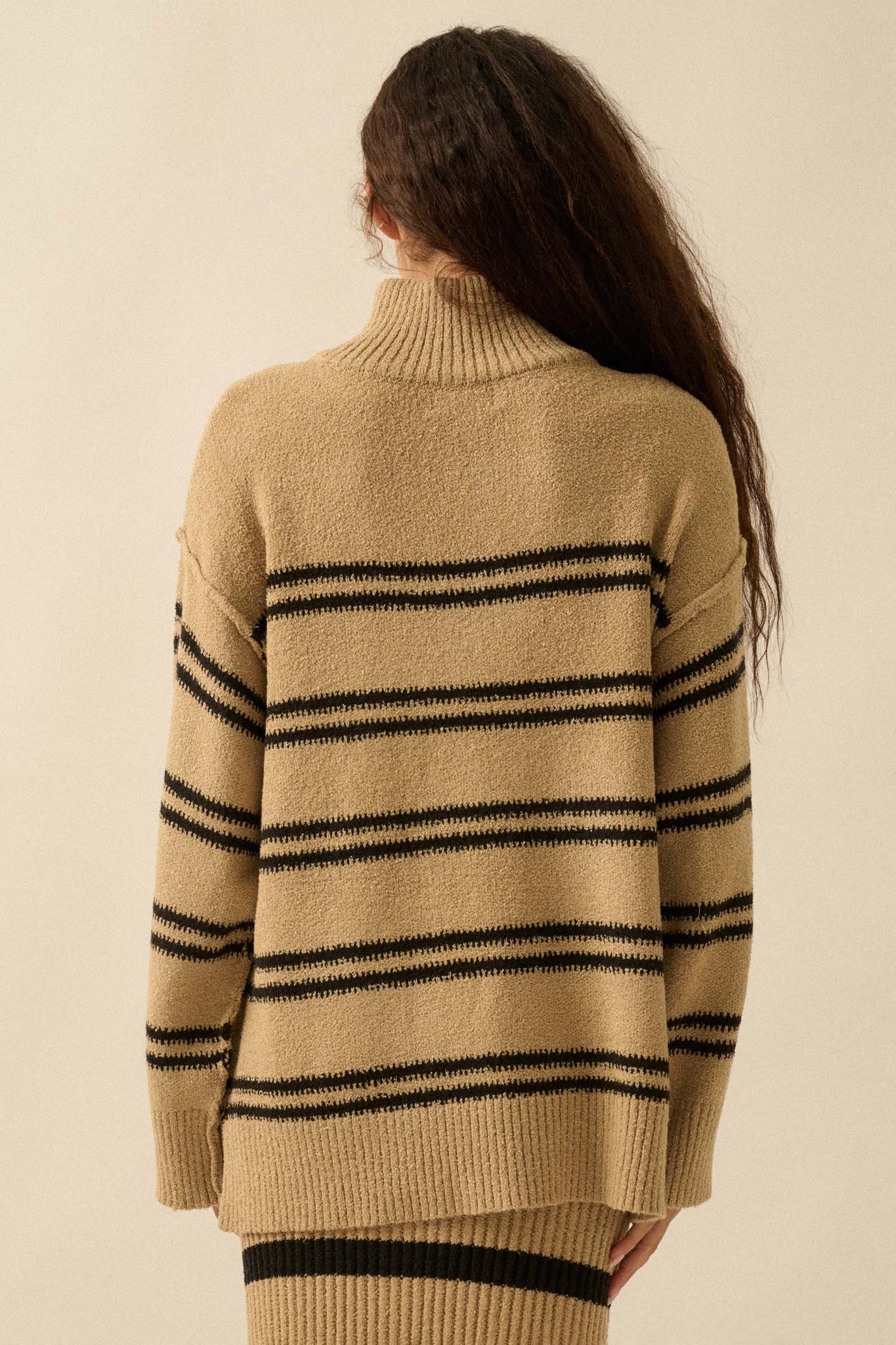 Promise the Label Striped Knit Quarter-Zip Sweater - Image 9