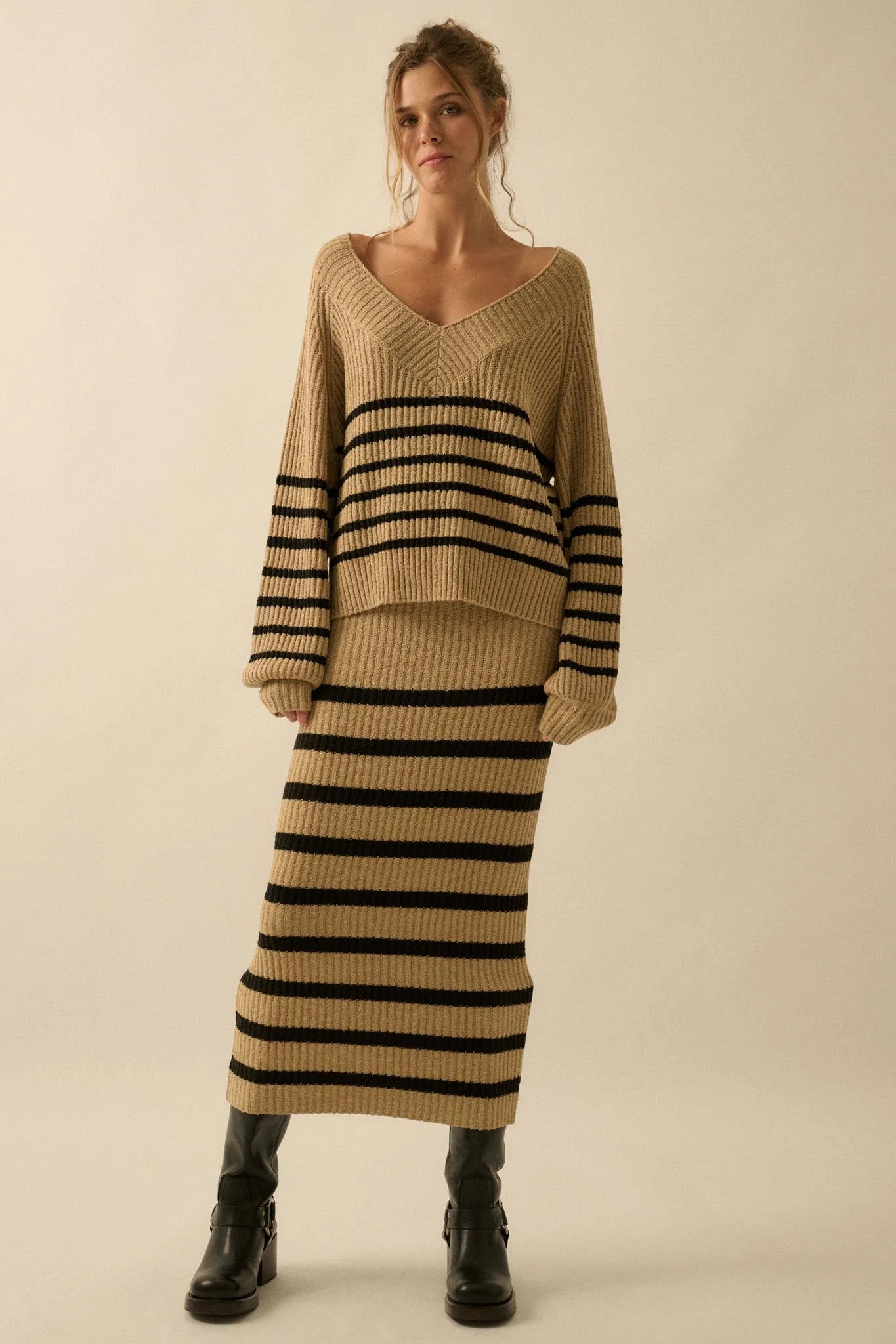 Promise the Label Striped Maxi Sweater Skirt - Image 13