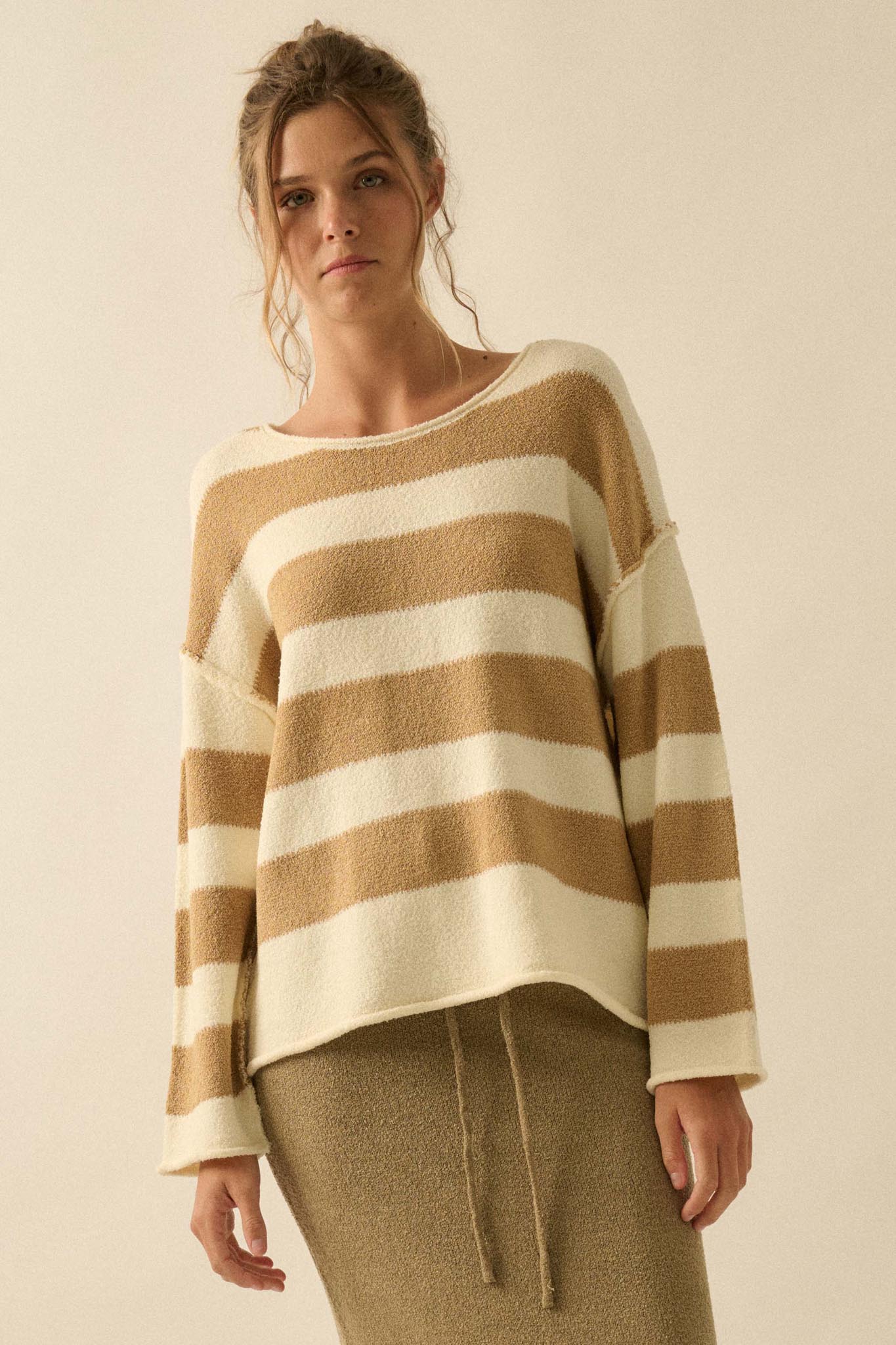 Promise the Label Striped Rolled-Edge Sweater - Image 12