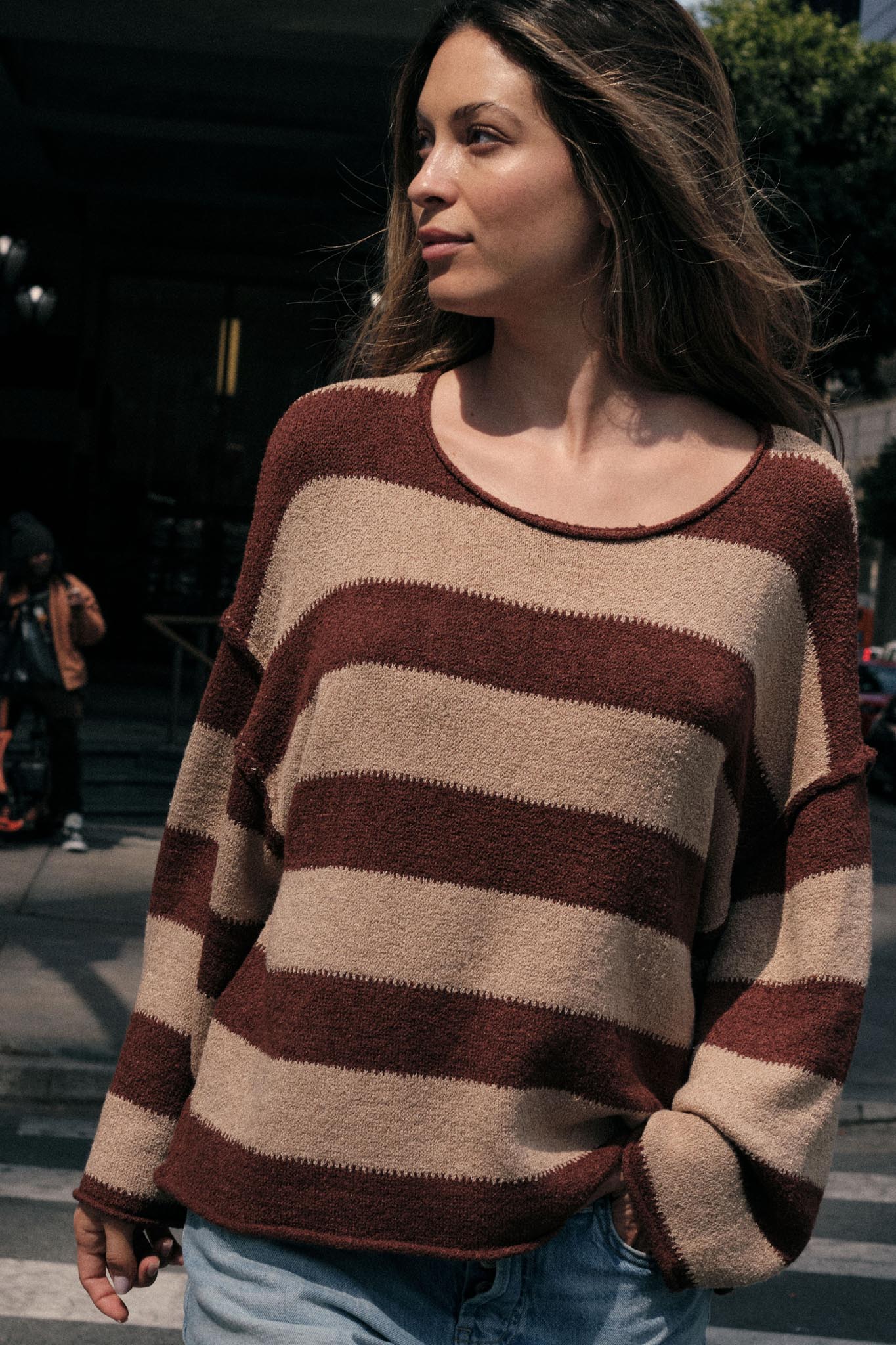 Promise the Label Striped Rolled-Edge Sweater - Image 2