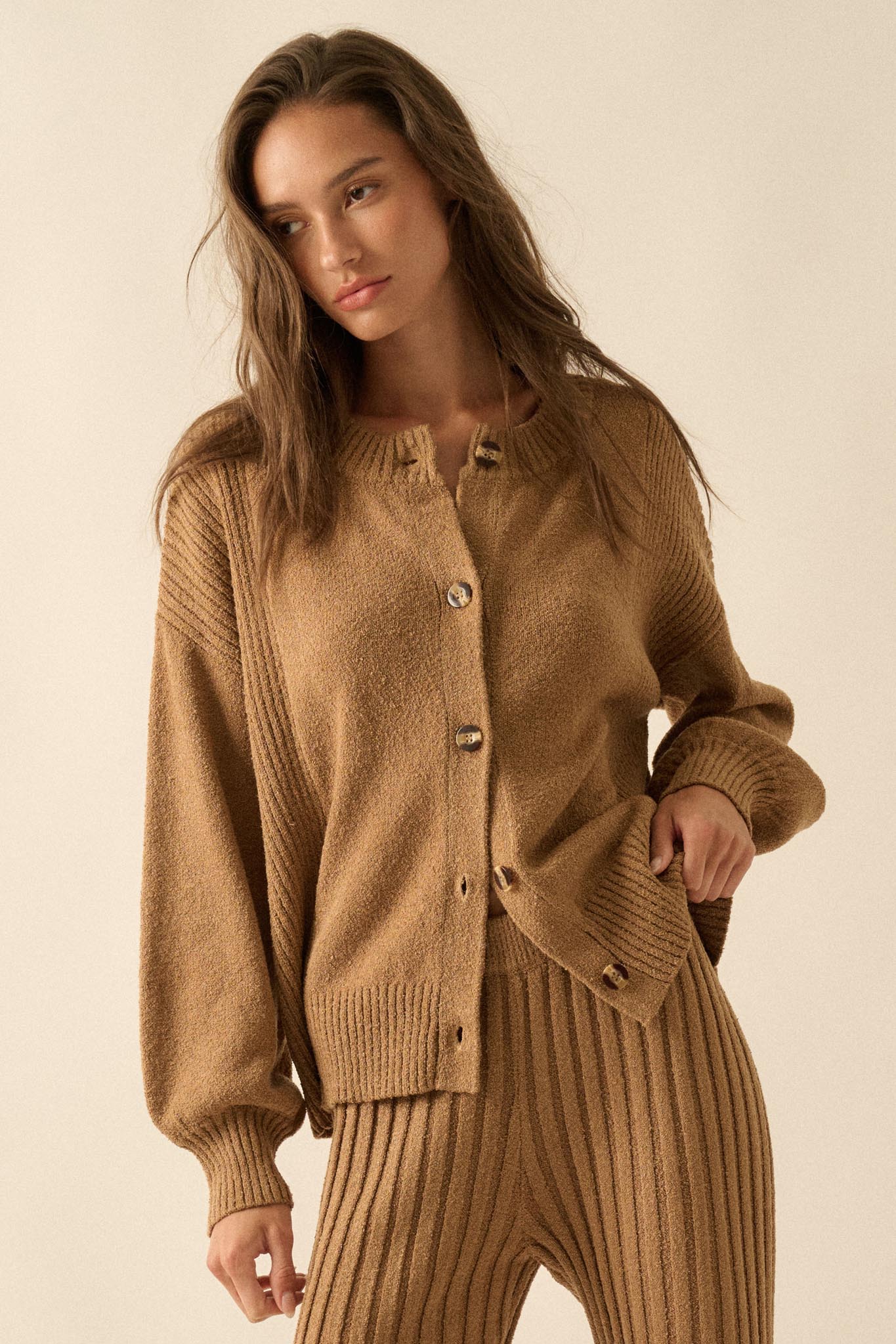 Promise the Label Textured Knit Buttoned Cardigan - Image 16