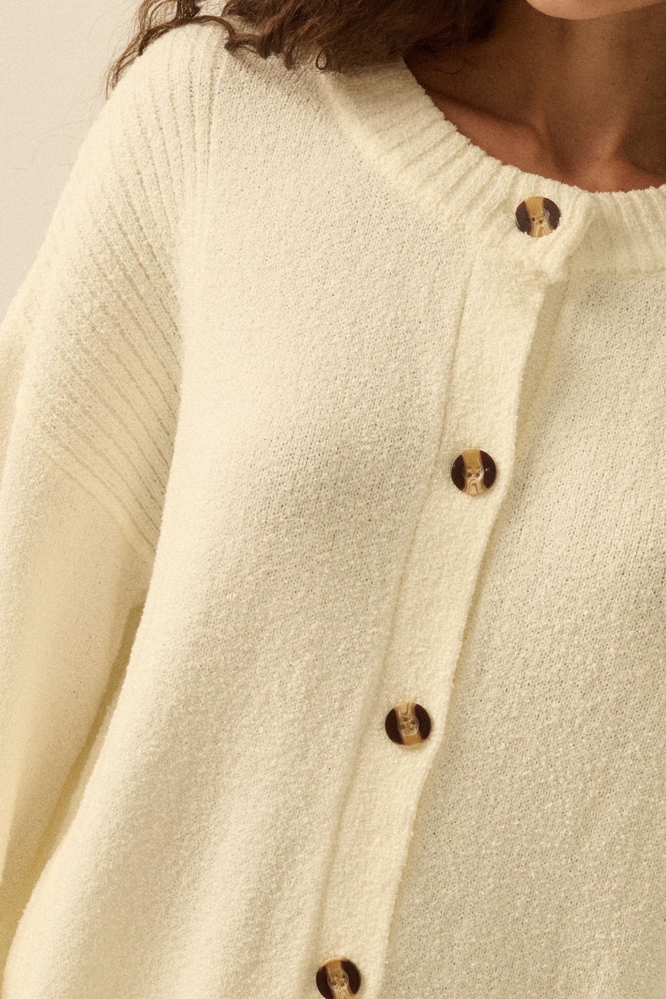 Promise the Label Textured Knit Buttoned Cardigan - Image 5