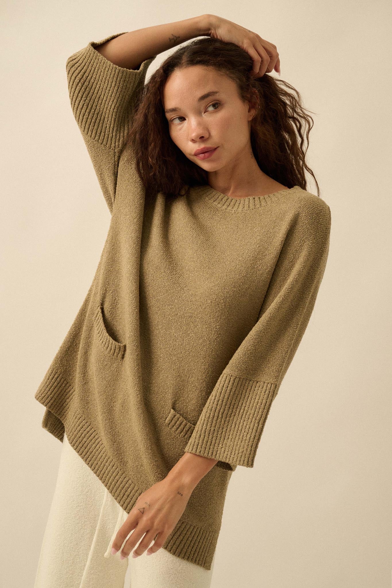 Promise the Label Textured Knit Tunic Sweater - Image 4