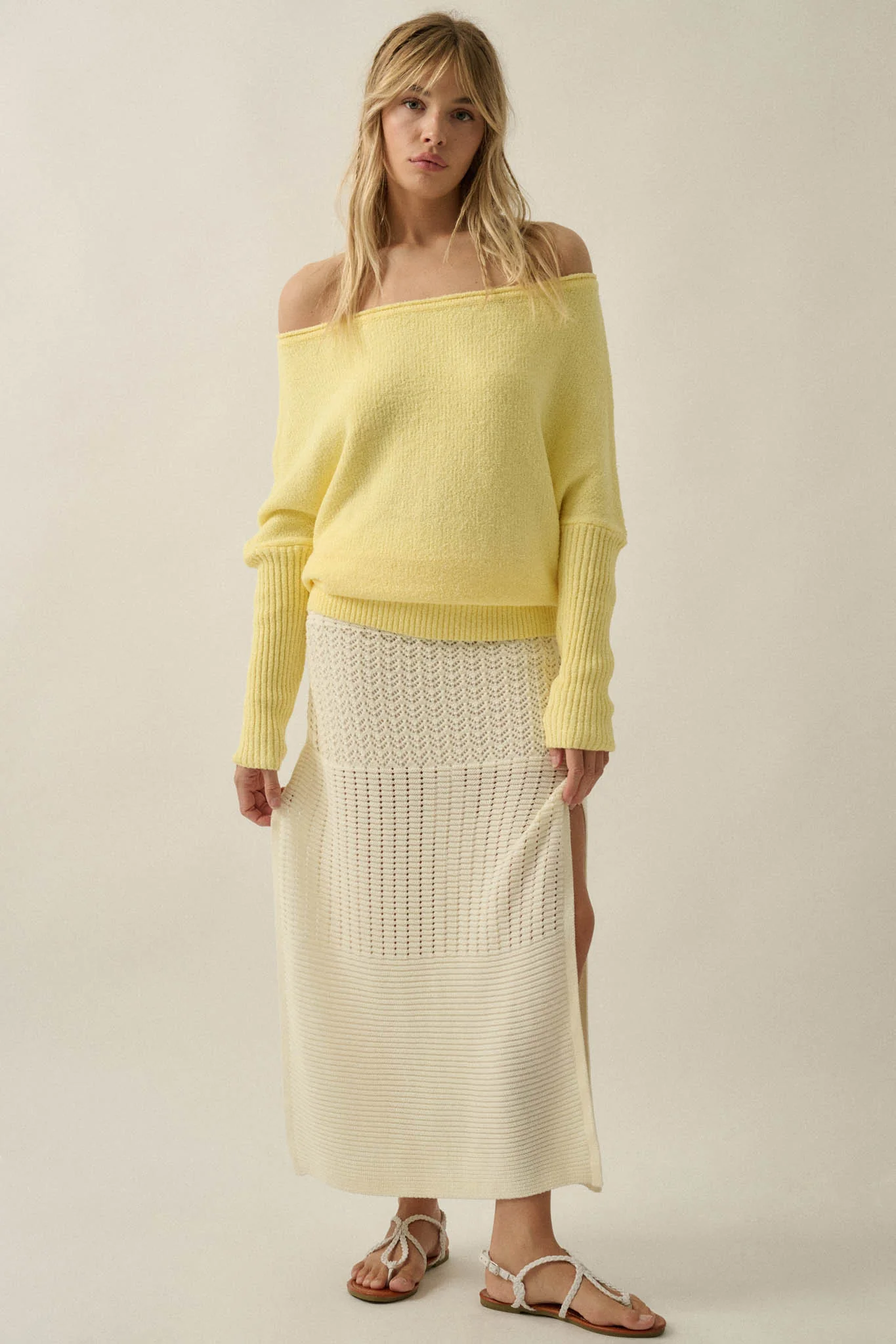 Promise the Label Textured One-Shoulder Sweater - Image 5