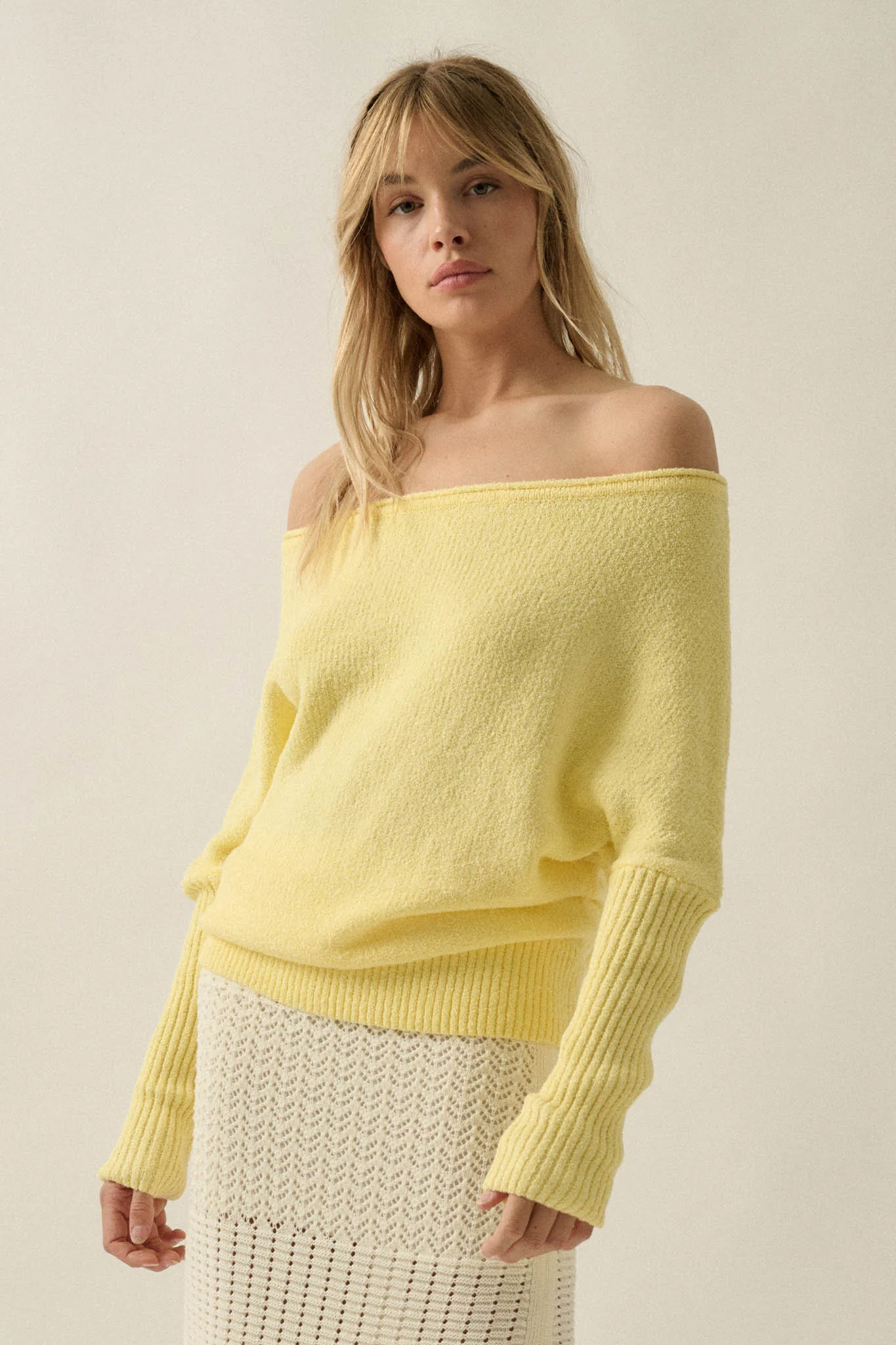 Promise the Label Textured One-Shoulder Sweater - Image 6