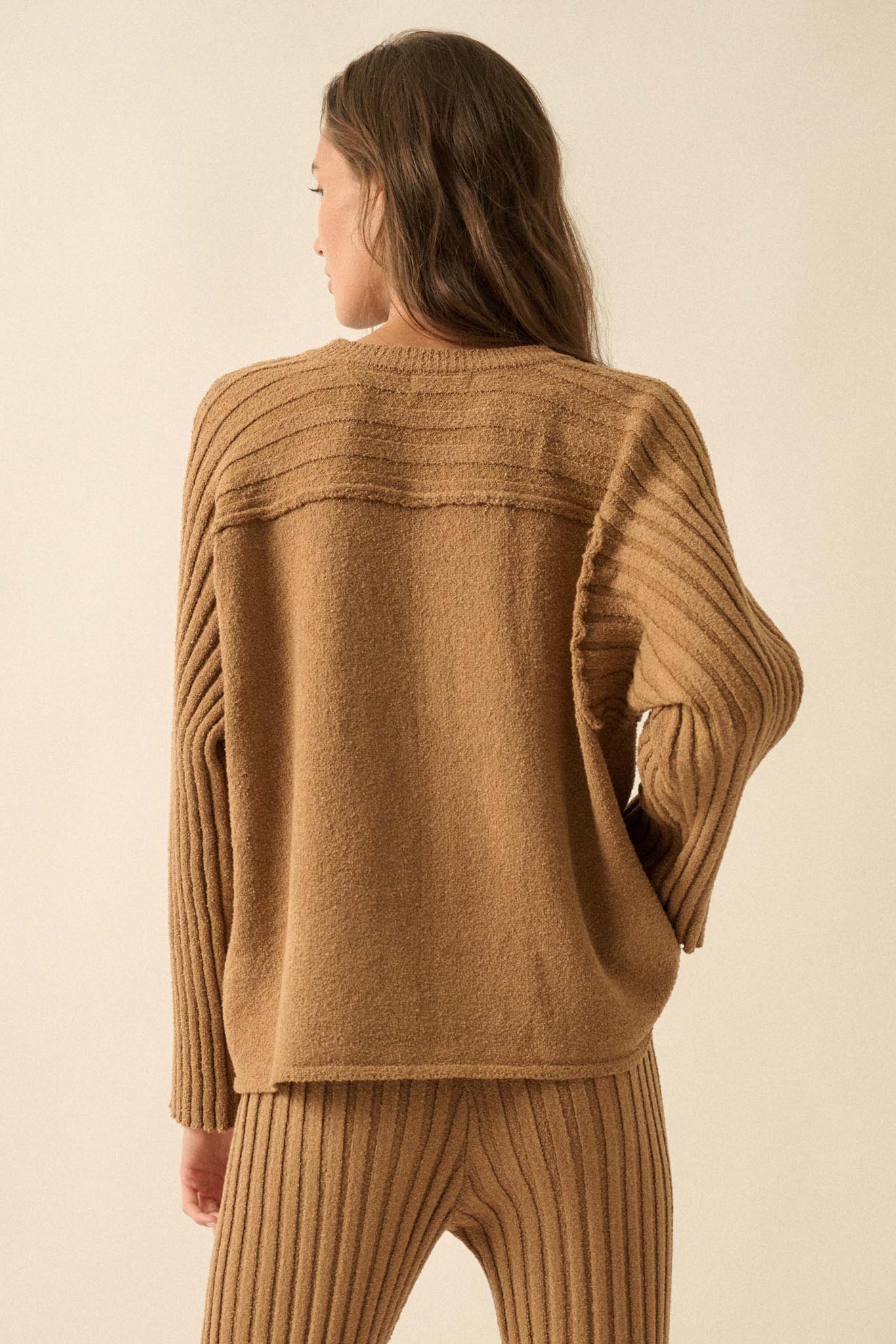 Promise the Label Textured Ribbed-Sleeve Sweater - Image 12