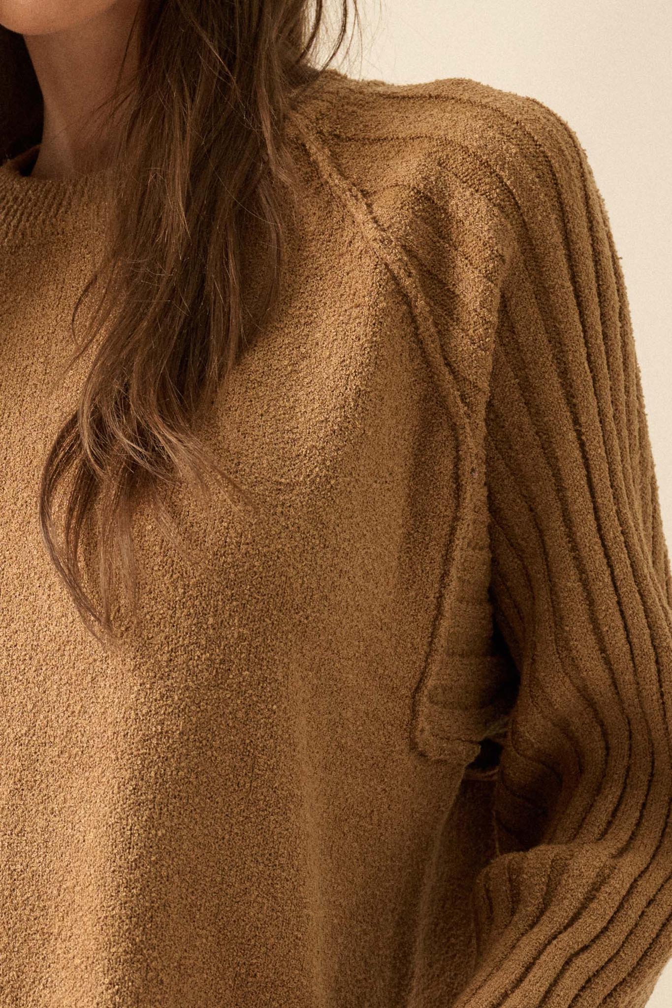 Promise the Label Textured Ribbed-Sleeve Sweater - Image 8