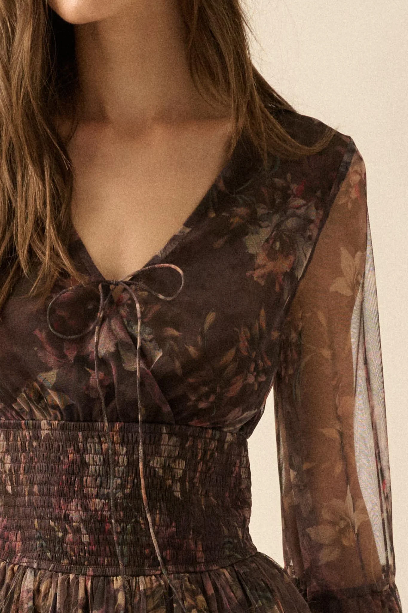 Pure Bliss Layered Floral Tulle Pleated Mini Dress - Image 4