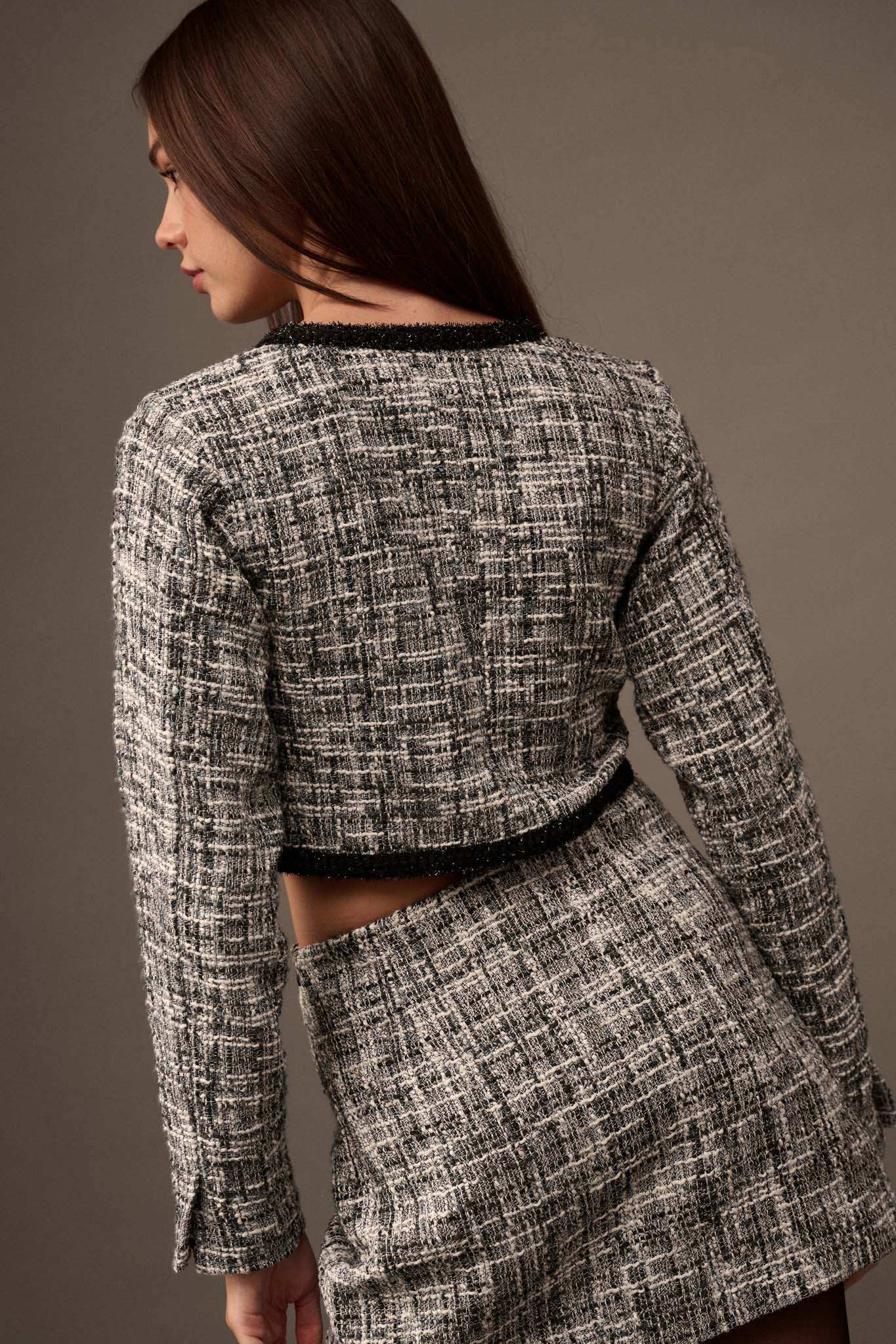 Pure Couture Cropped Tweed Blazer - Image 6