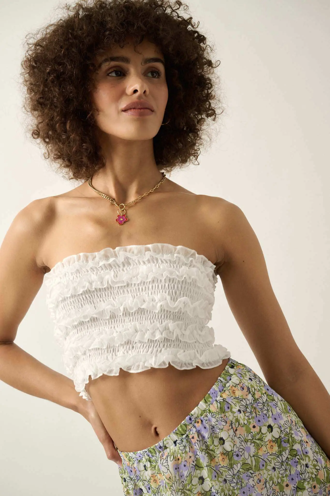 Pure Joy Smocked Ruffle Tube Top - Image 10