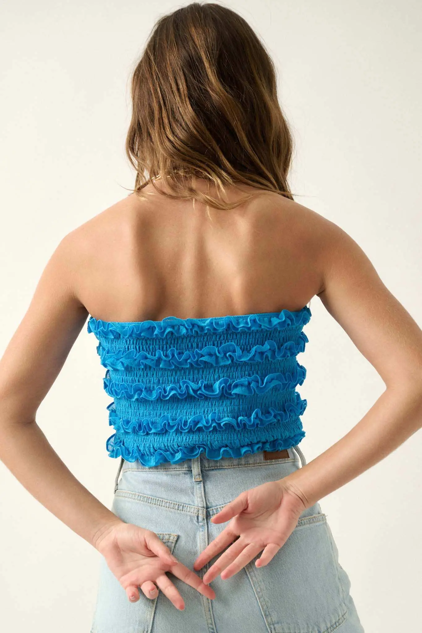 Pure Joy Smocked Ruffle Tube Top - Image 8