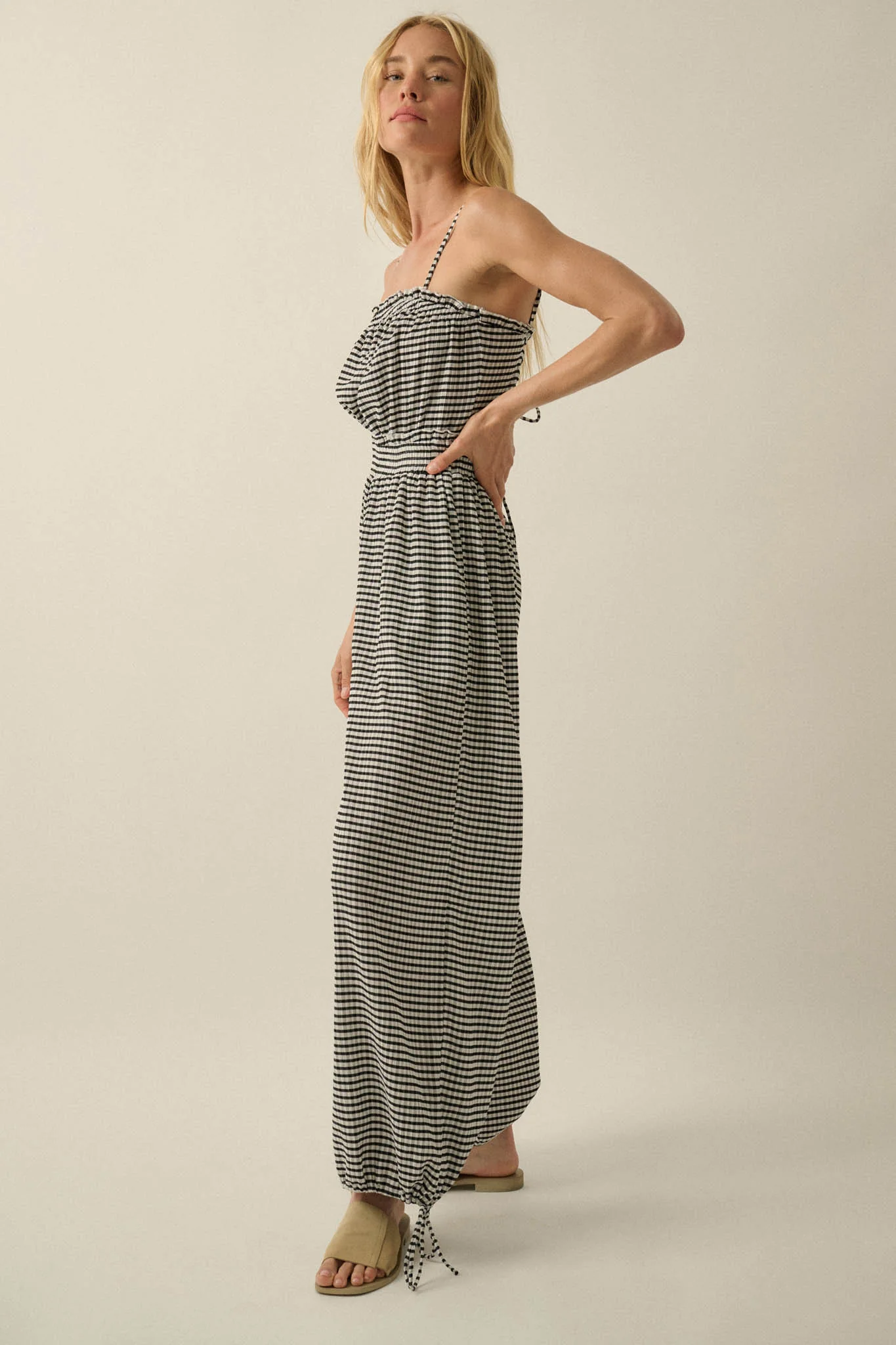 Pure Sweetness Gingham Tie-Back Balloon Jumpsuit - Image 11