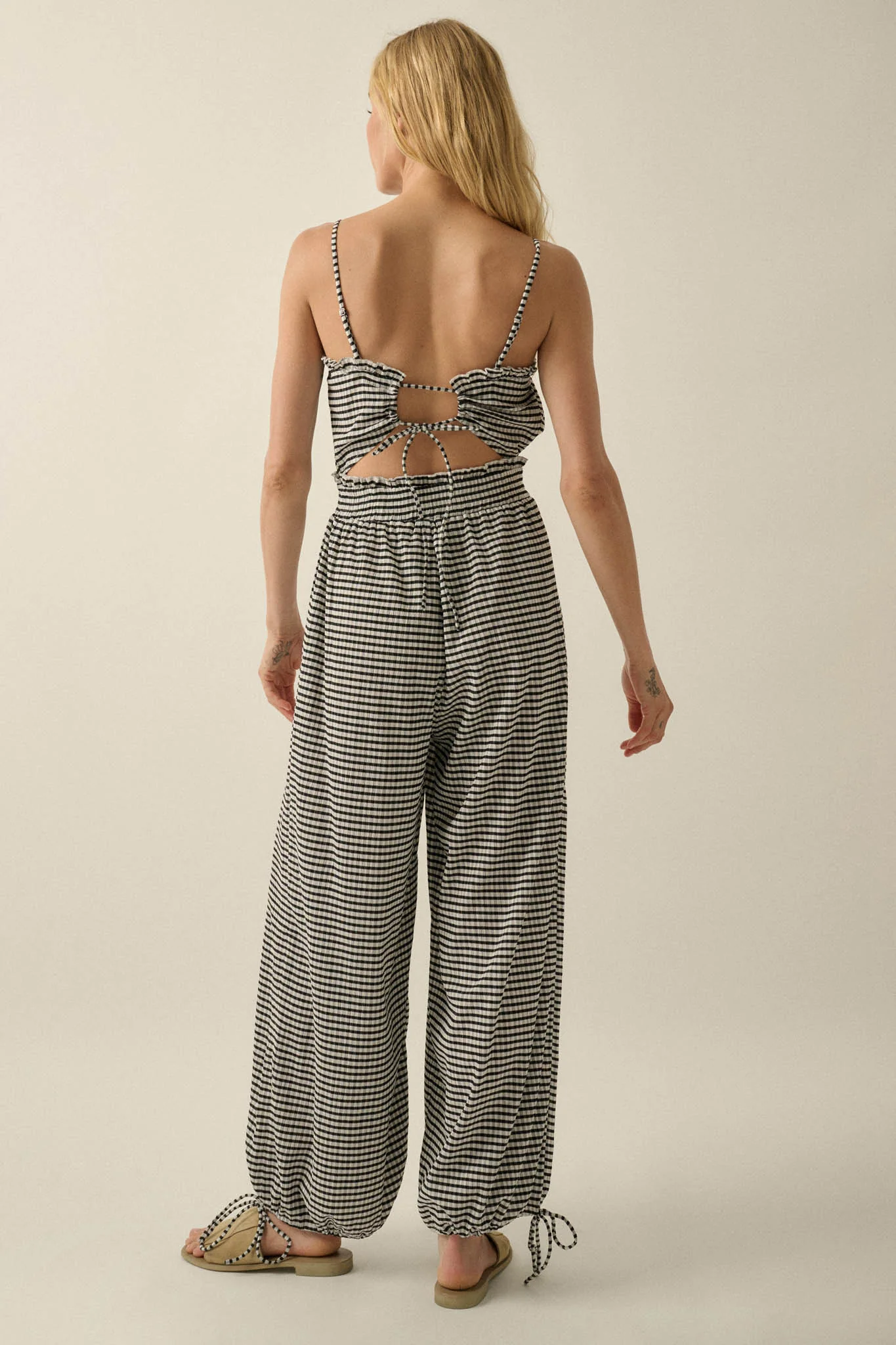 Pure Sweetness Gingham Tie-Back Balloon Jumpsuit - Image 12