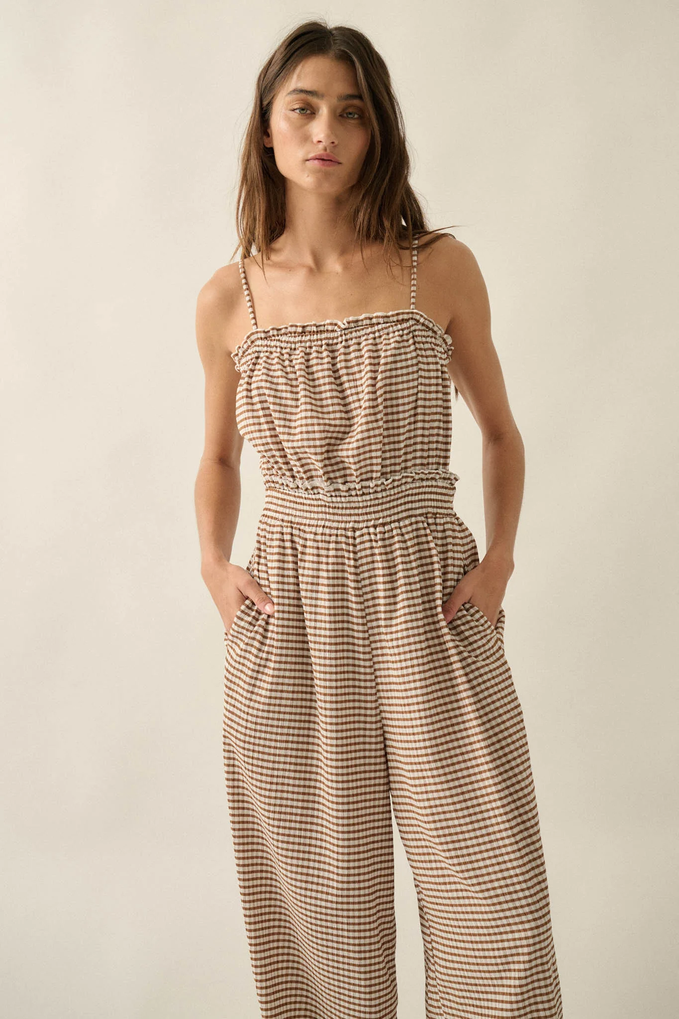 Pure Sweetness Gingham Tie-Back Balloon Jumpsuit - Image 3