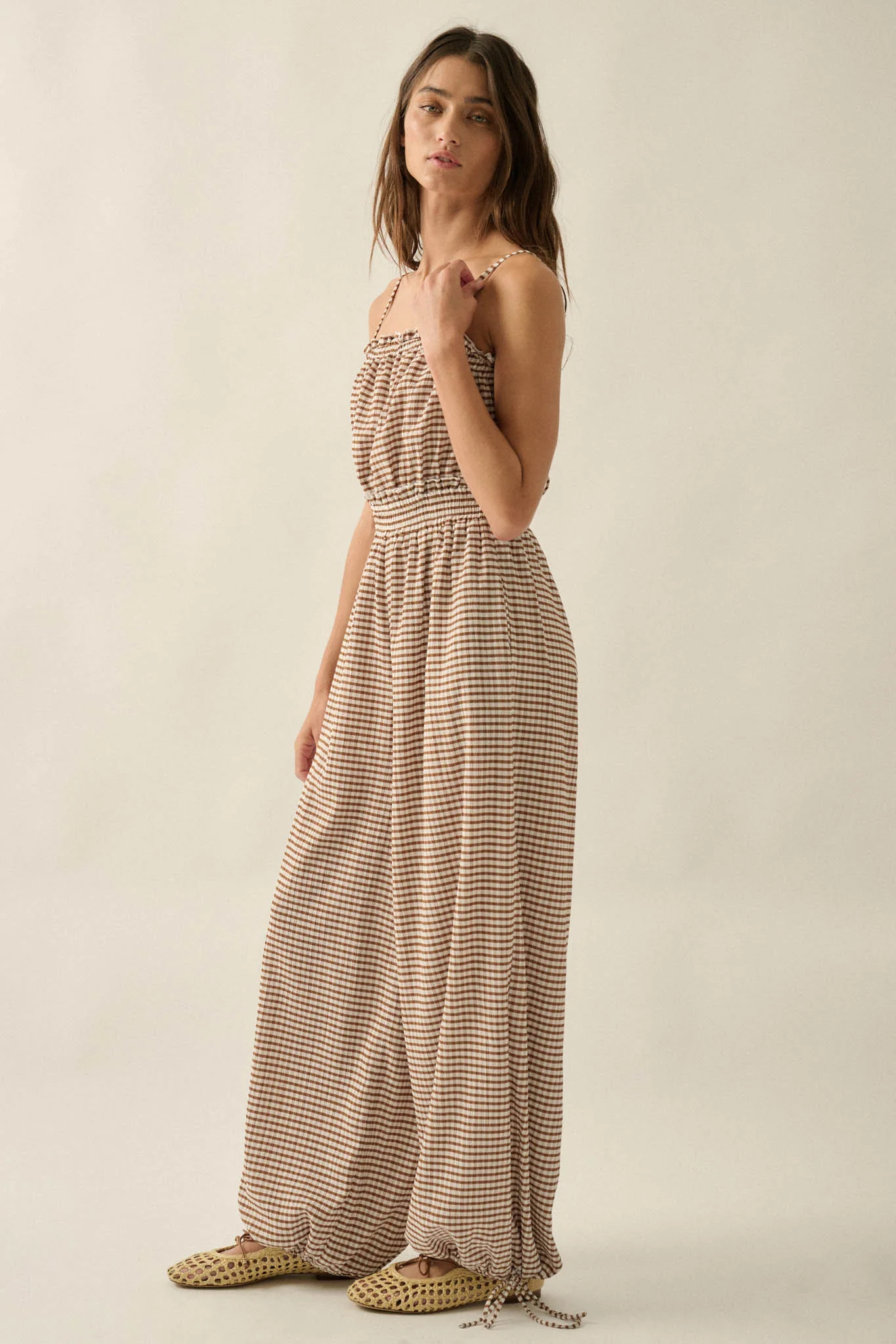 Pure Sweetness Gingham Tie-Back Balloon Jumpsuit - Image 6