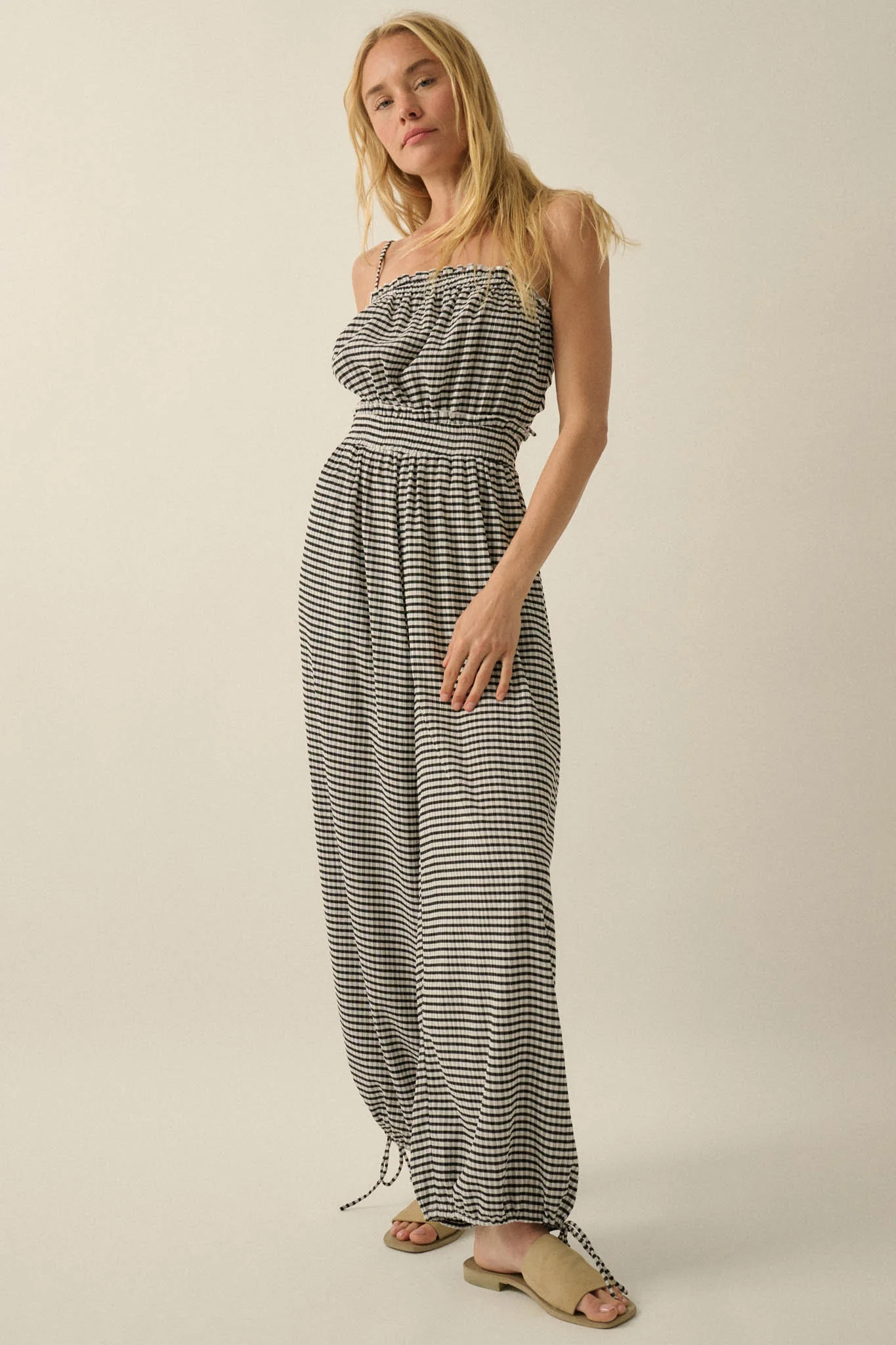 Pure Sweetness Gingham Tie-Back Balloon Jumpsuit - Image 9